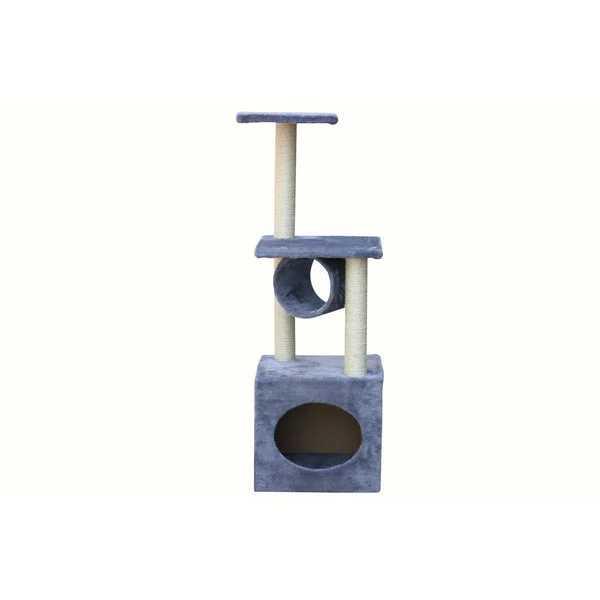 112 cm Grey Cat Kitten Scratching Post Tree Scratcher Pole