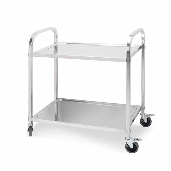 2 Tier 95x50x95cm Stainless Steel Kitchen Dining Food Cart Trolley Utility Large