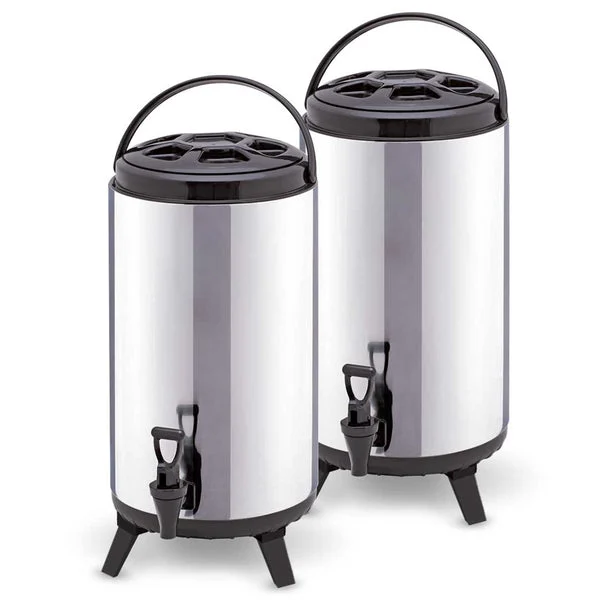 2 X 10 L Portable Insulated Cold/Heat Coffee Tea Beer Barrel Brew Pot With Dispenser