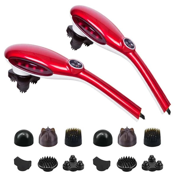 2 X 6 Heads Portable Handheld Massager Soothing Stimulate Blood Flow Shoulder Red