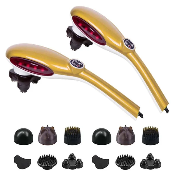 2 X 6 Heads Portable Handheld Massager Soothing Stimulate Blood Flow Shoulder Yellow