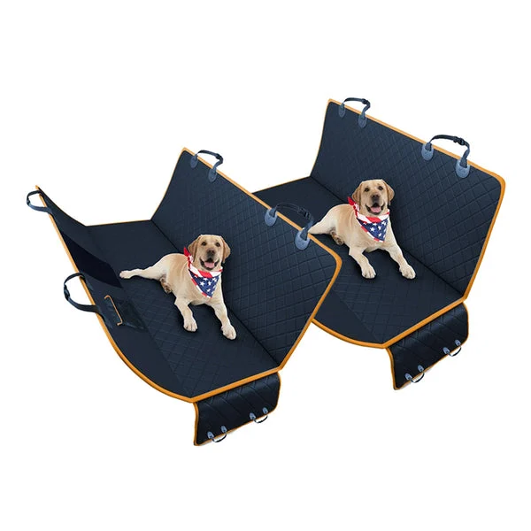 2 X 600 D Oxford Cloth Waterproof Dog Car Cover Back Seat Protector Hammock Pet Mat Black