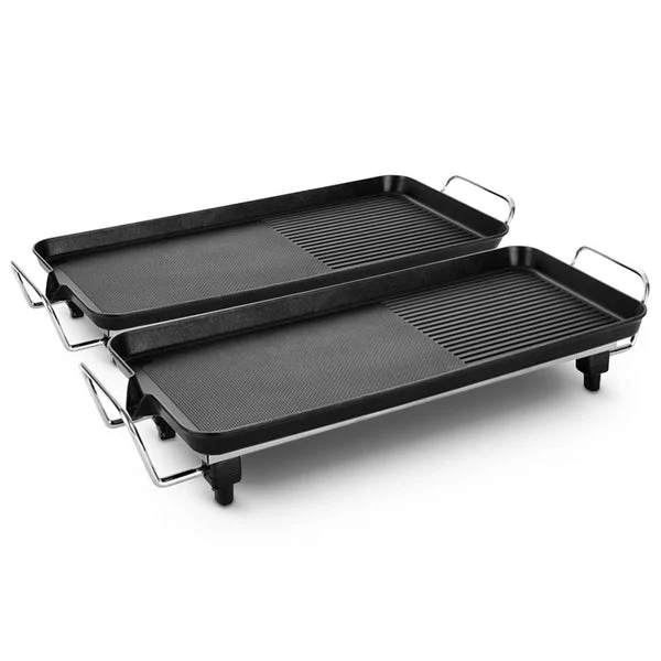 2 X 68cm Electric Bbq Grill Teppanyaki Plate Non Stick Surface Hot Plate Kitchen 6 8 Person