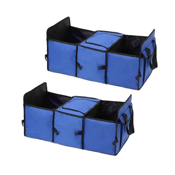 2 X Car Portable Storage Box Waterproof Oxford Cloth Multifunction Organizer Blue