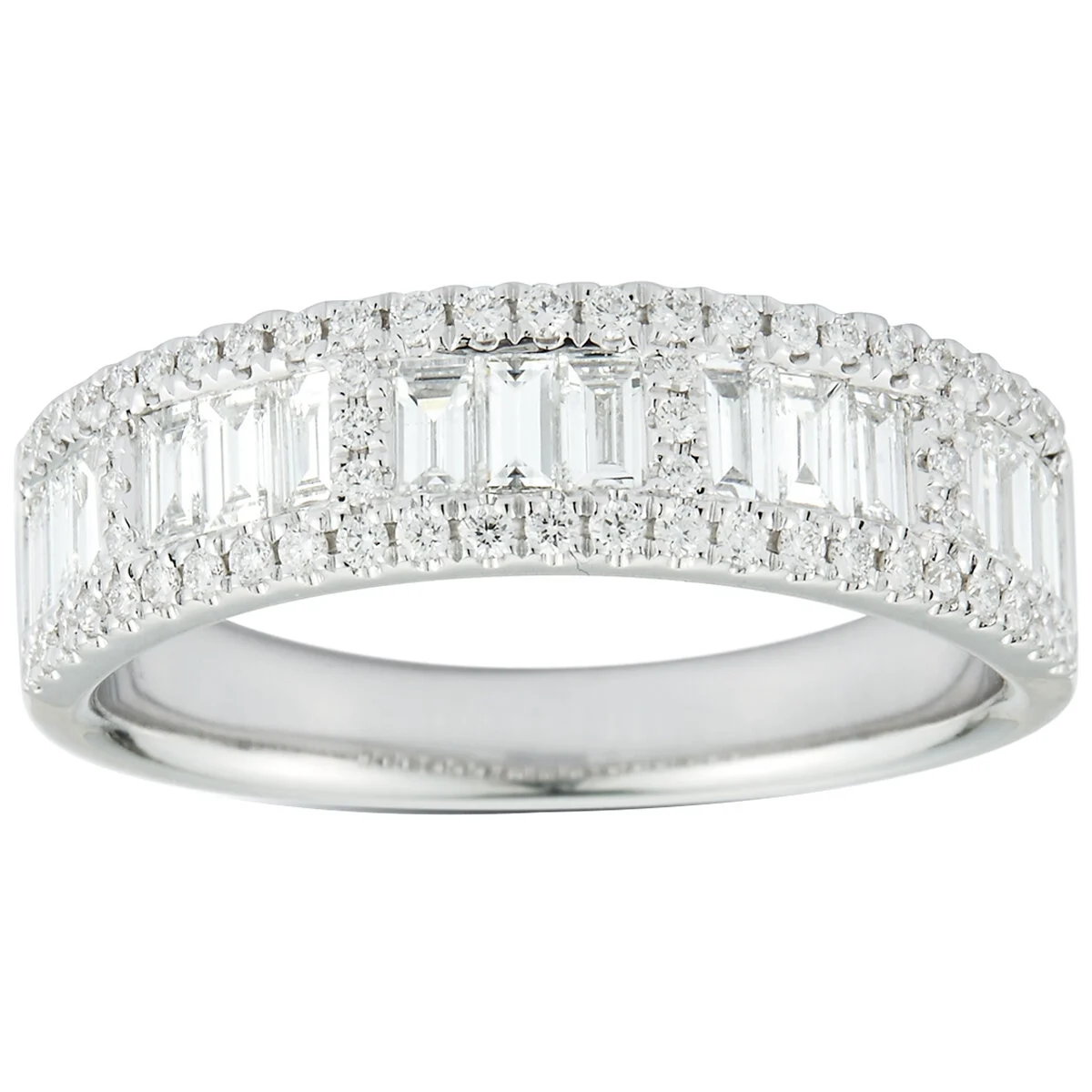 18KT White Gold 0.96ctw Baguette Cut Diamond Ring
