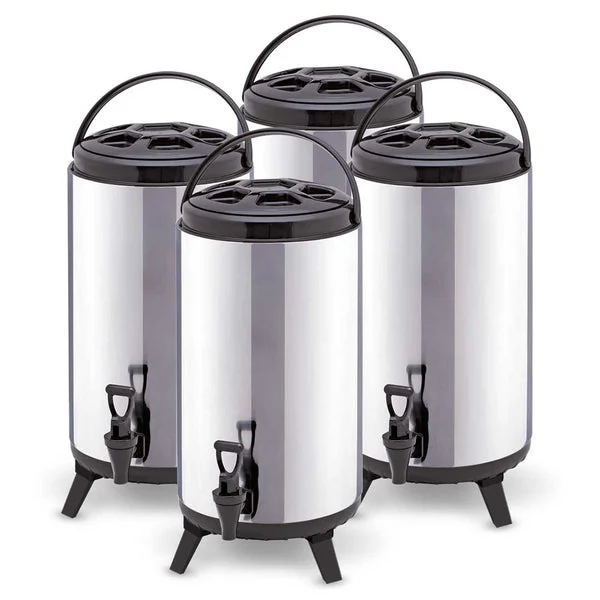 4 X 10 L Portable Insulated Cold/Heat Coffee Tea Beer Barrel Brew Pot With Dispenser
