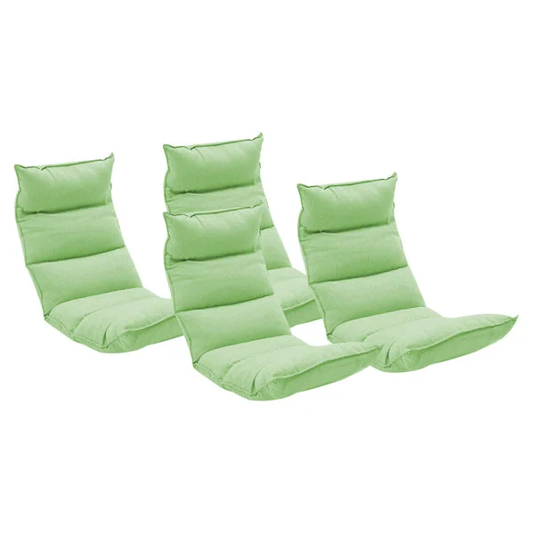 4 X Foldable Tatami Floor Sofa Bed Meditation Lounge Chair Recliner Lazy Couch Green