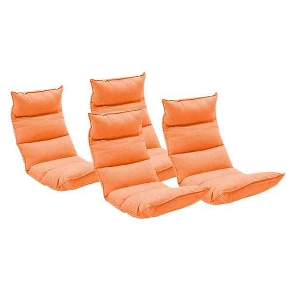 4 X Foldable Tatami Floor Sofa Bed Meditation Lounge Chair Recliner Lazy Couch Orange