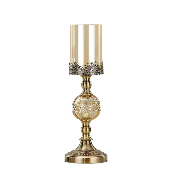 42cm Glass Candle Holder Candle Stand Glass/Metal