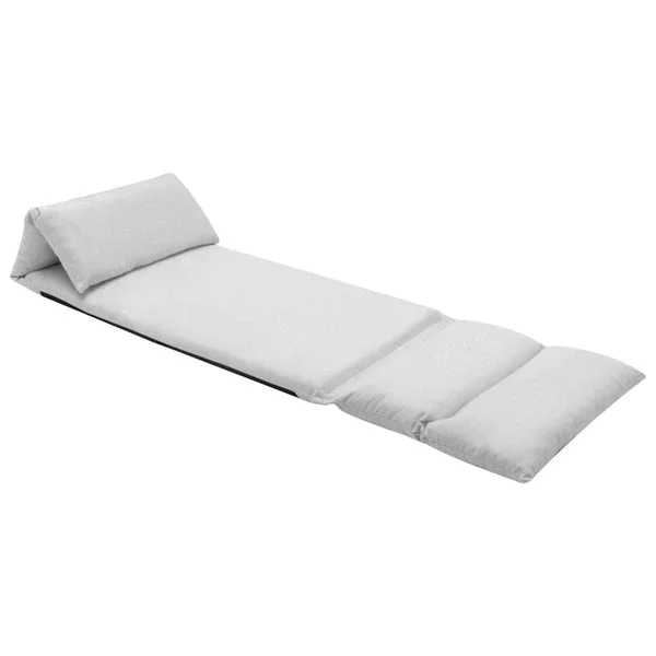 Folding Floor Chair Light Grey Microfibre