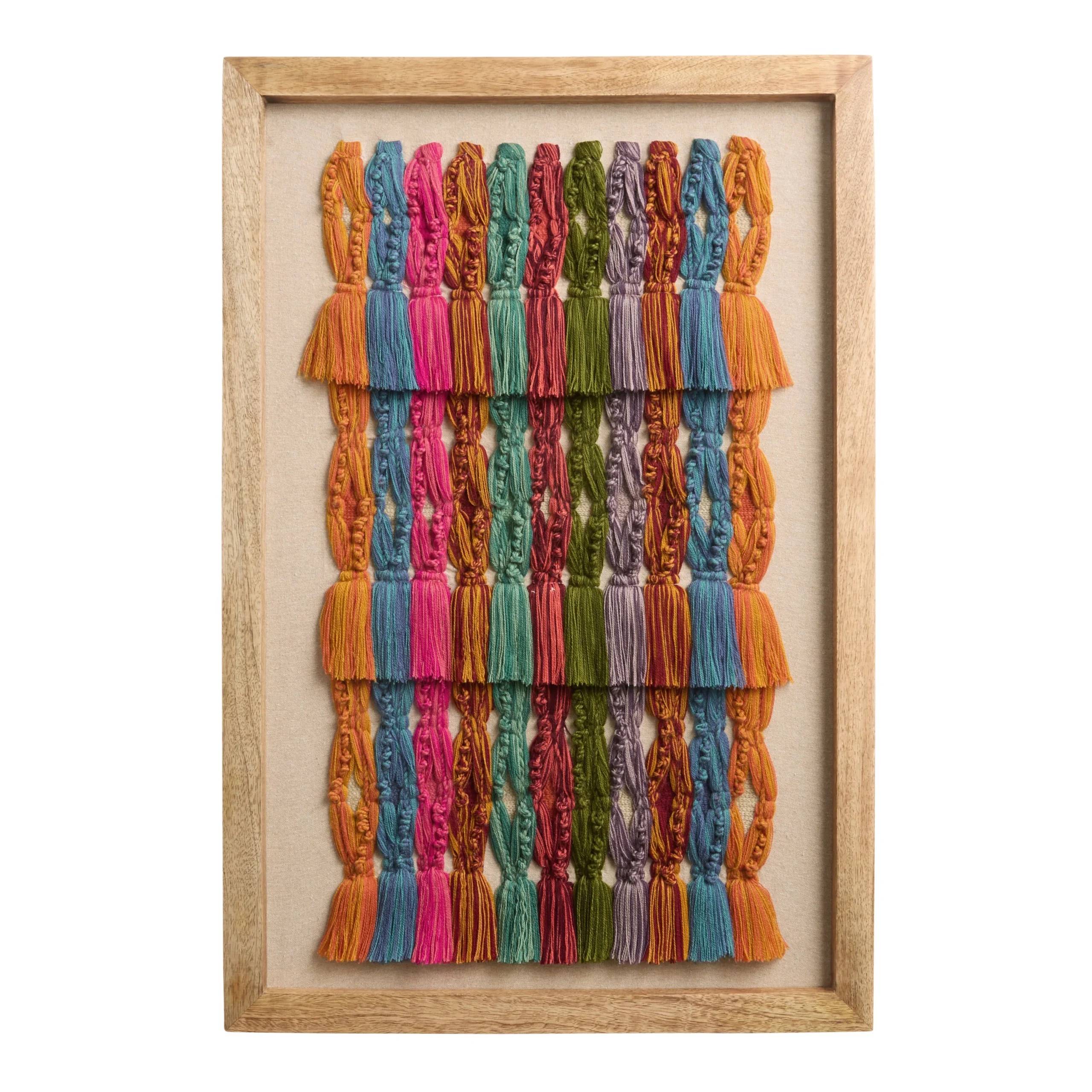 Abstract Threads Embroidered Textile Framed Wall Art