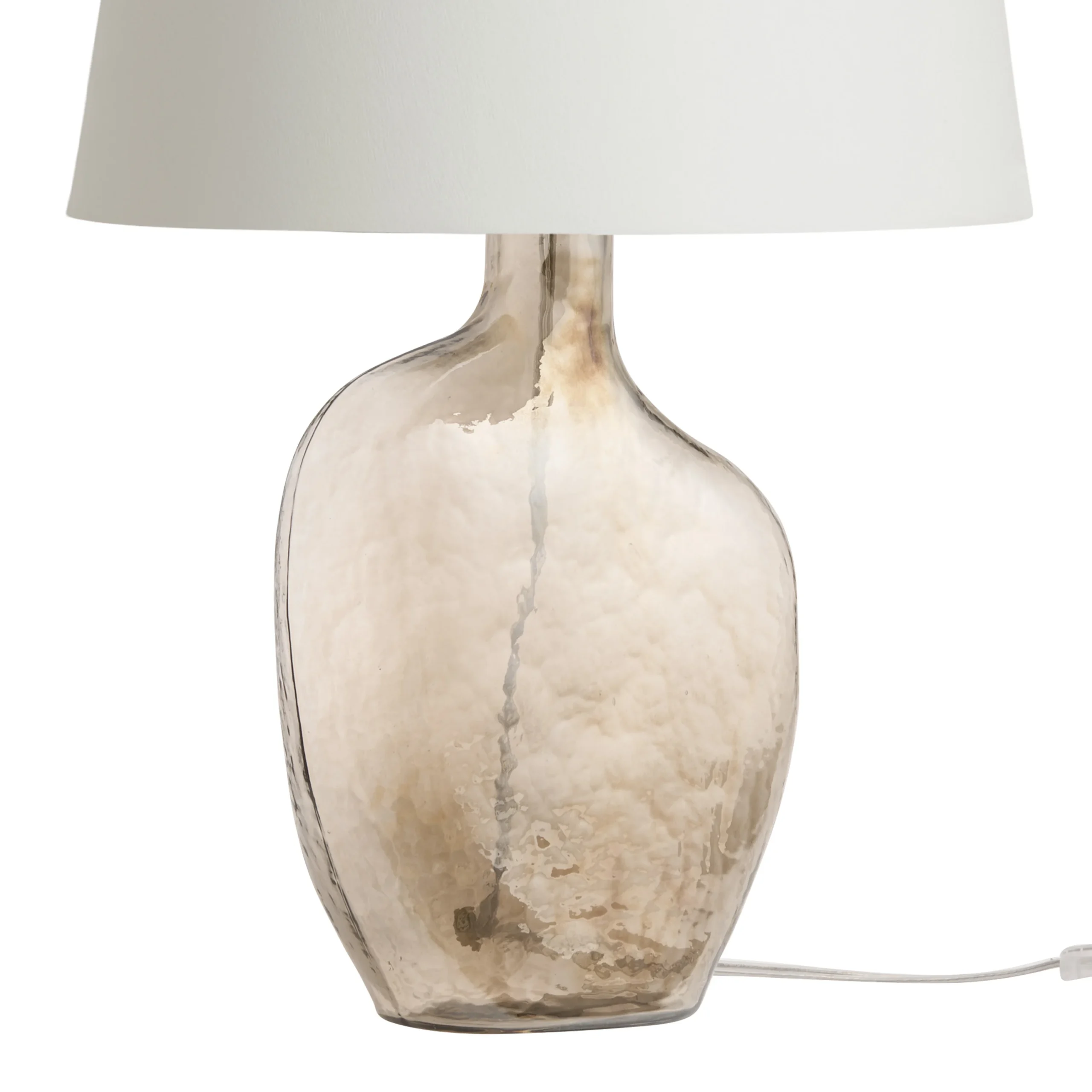 Amber Blown Glass Organic Textured Table Lamp Base