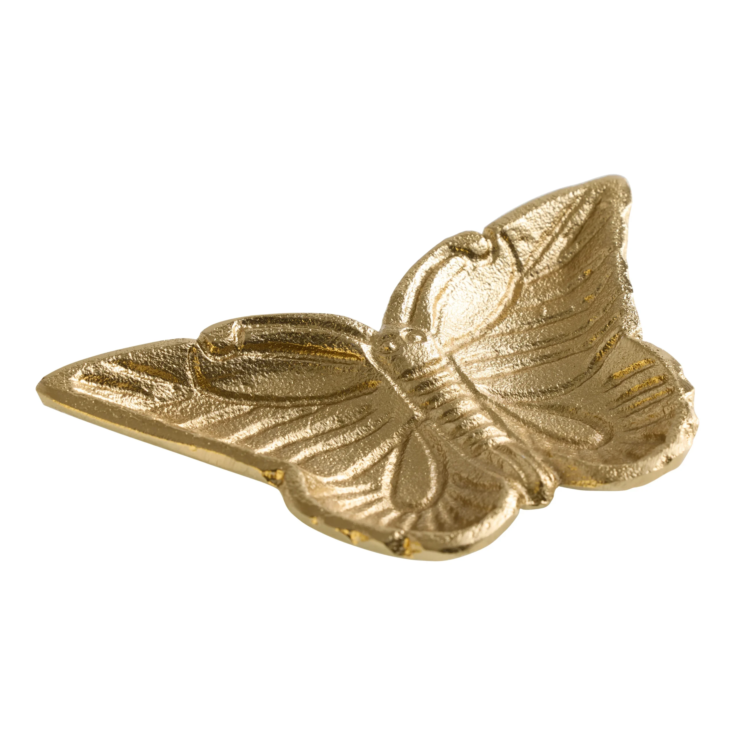 Antique Gold Metal Butterfly Shaped Trinket Dish
