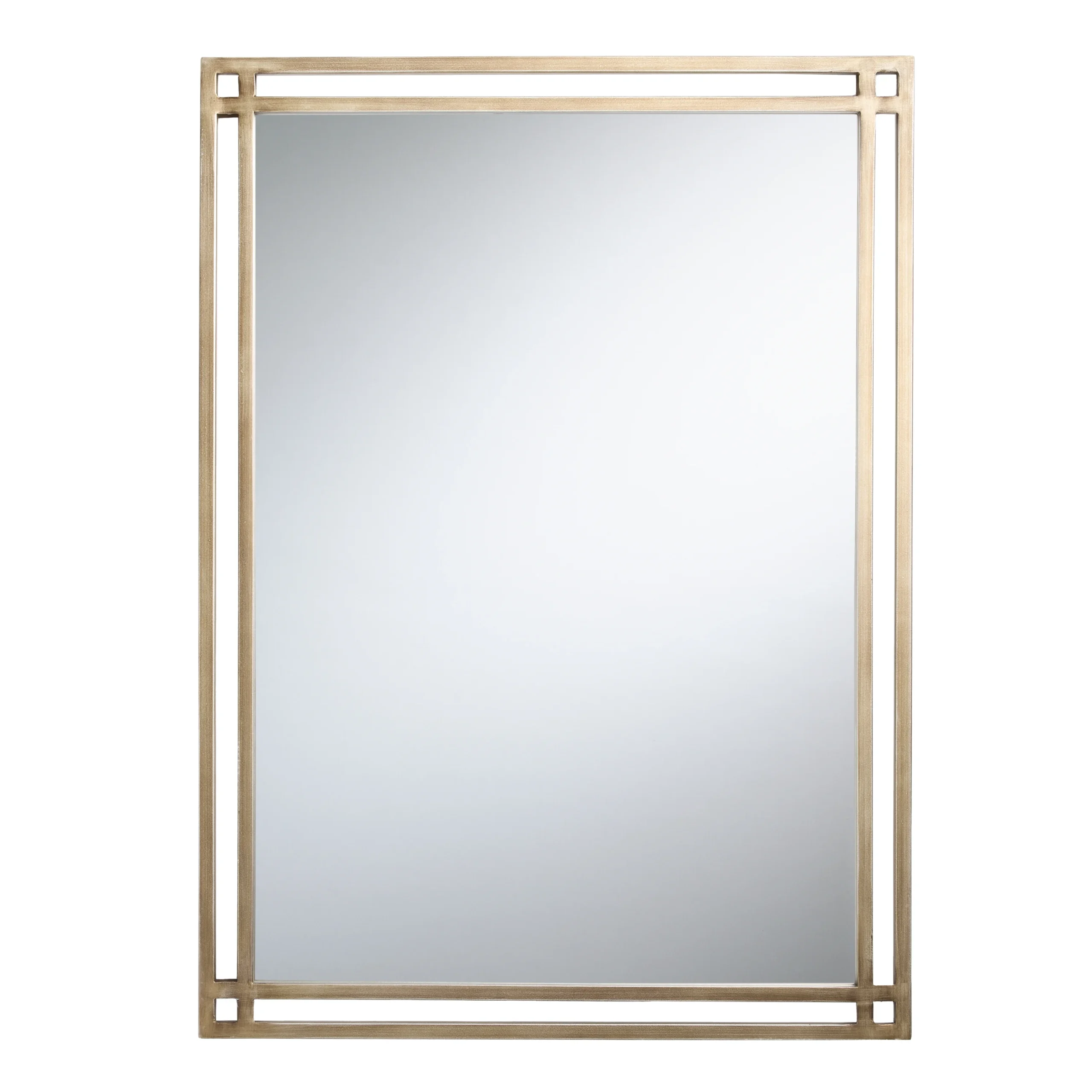 Antique Gold Metal Mid Century Cutout Wall Mirror