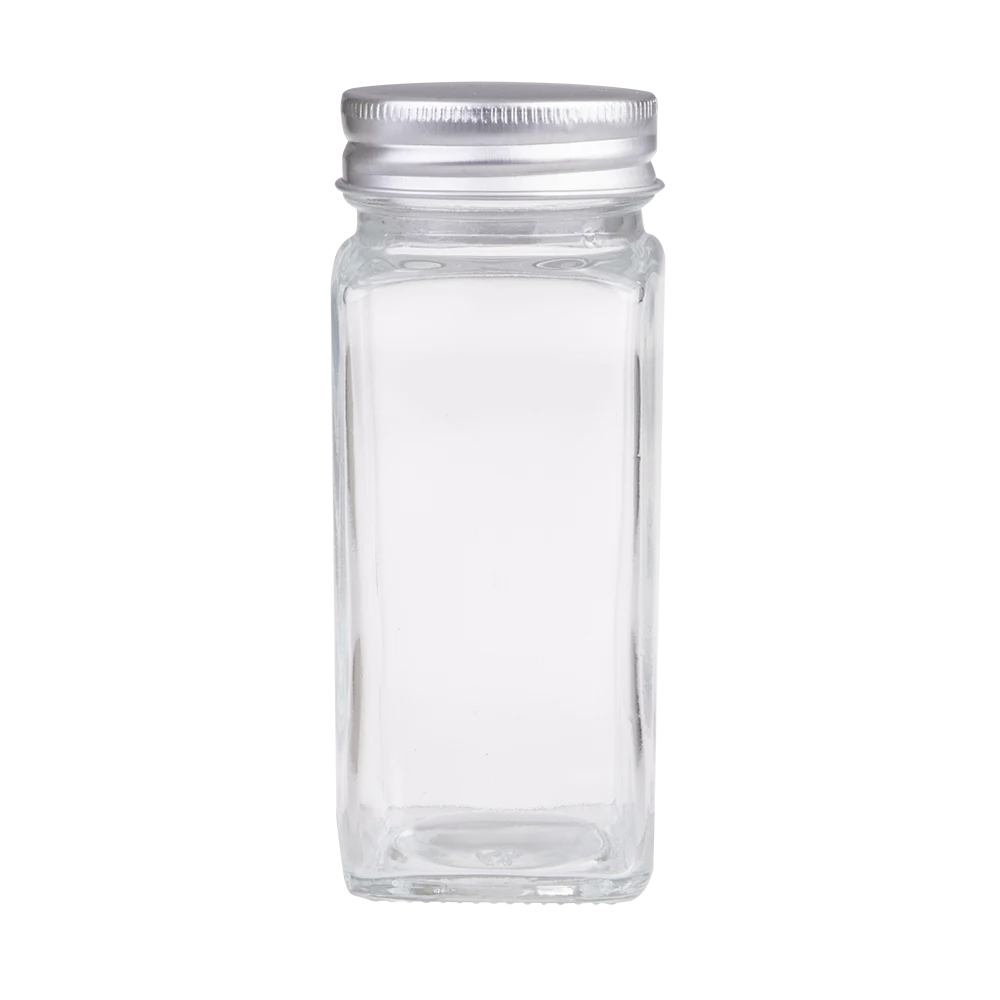 Appetito Square Spice Jar with Metal Lid 115ml