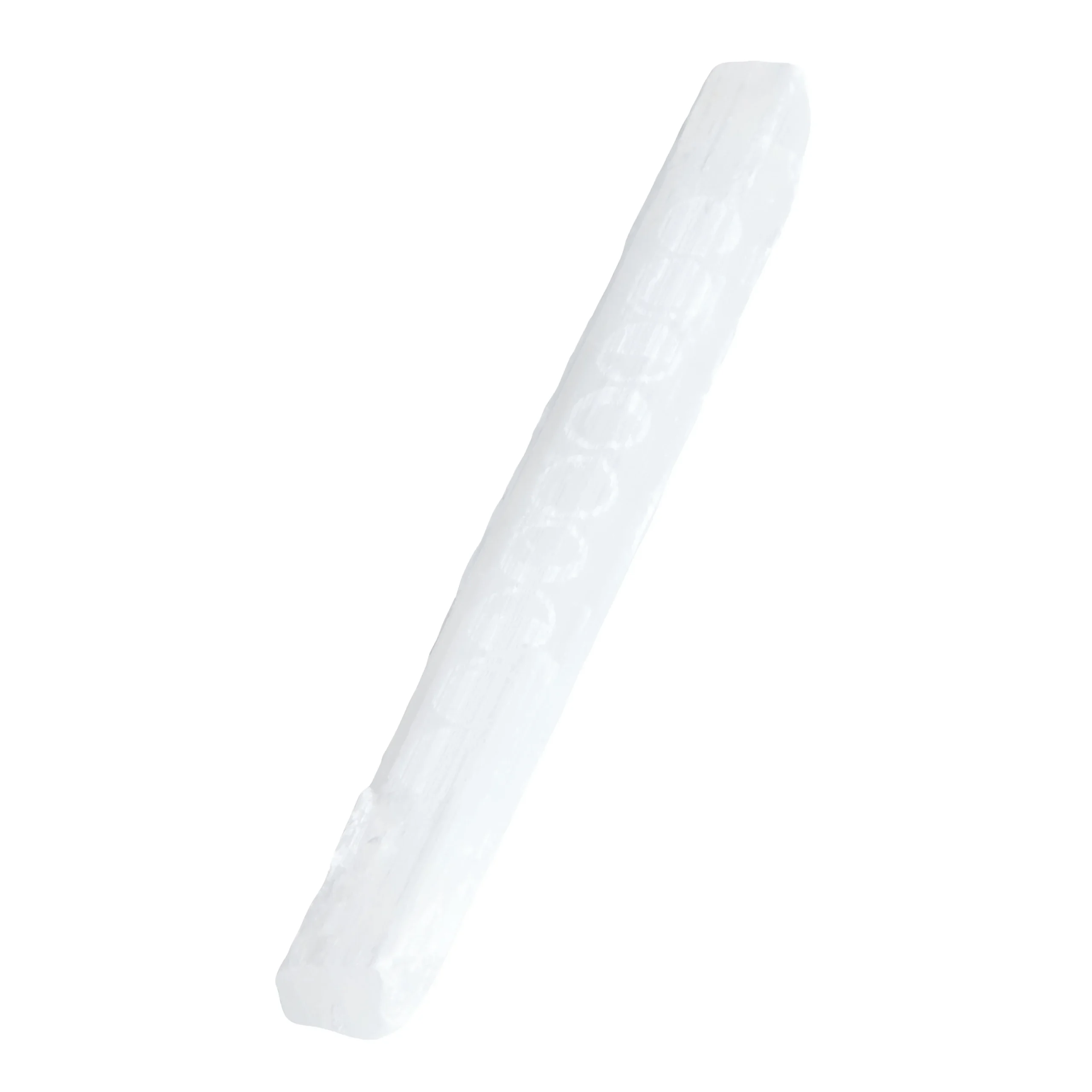 Ark Made Natural Selenite Crystal Wand with Lunar Etchings
