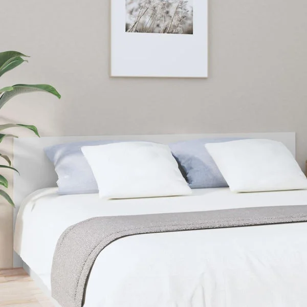 Bed Headboard White 200 cm Engineered Wood