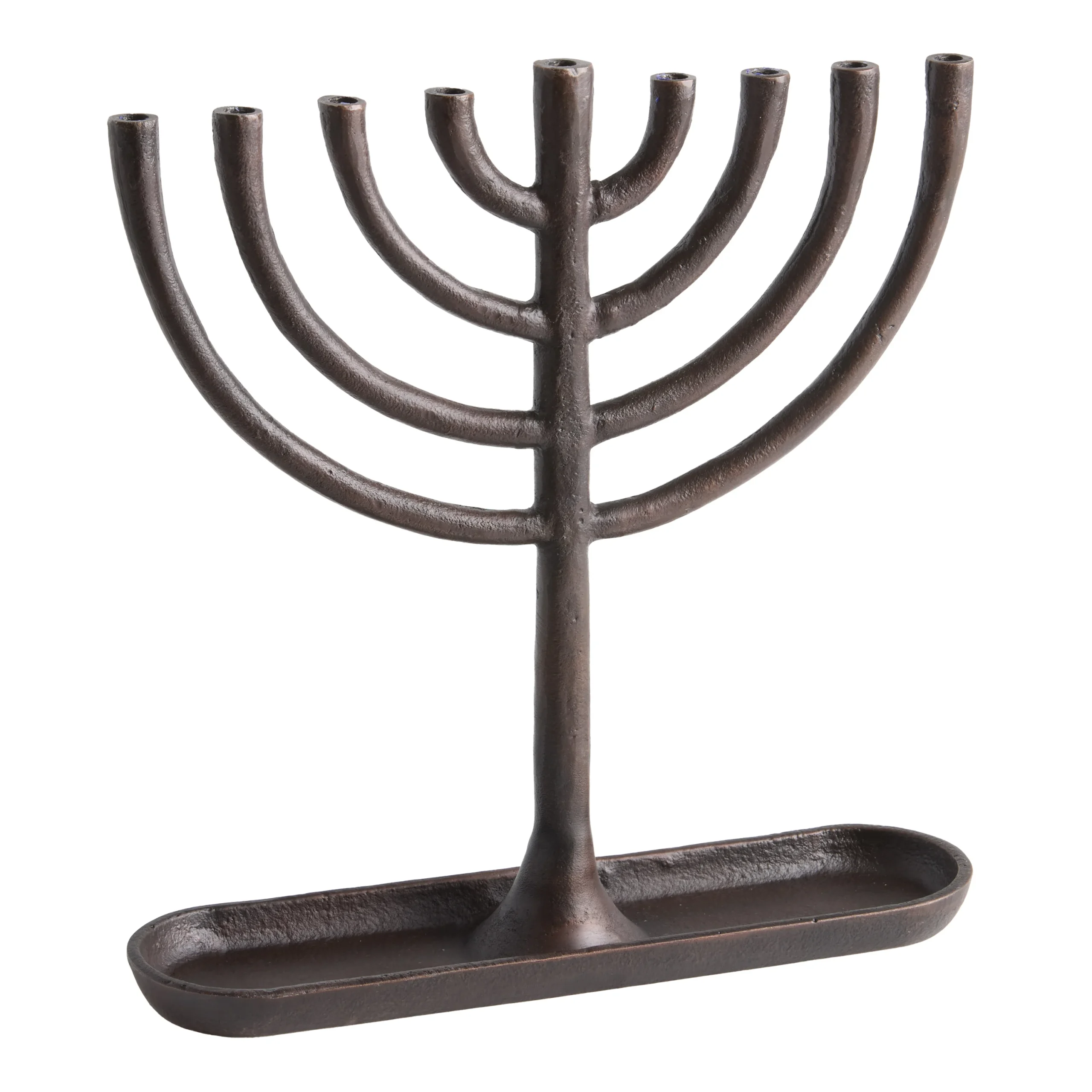 Blackened Bronze Metal Minimalist Menorah
