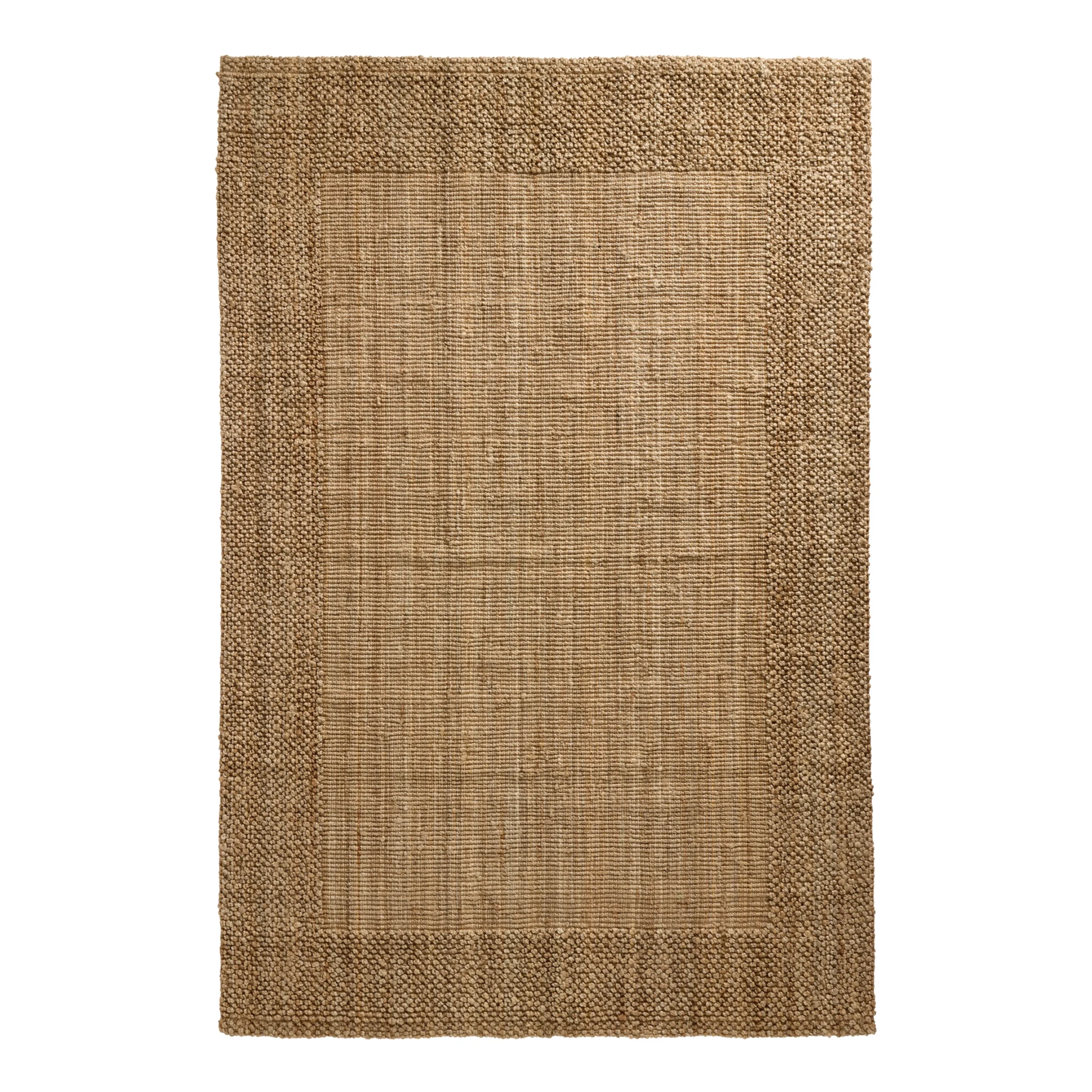 Blake Natural Basketweave Border Flatweave Jute Area Rug