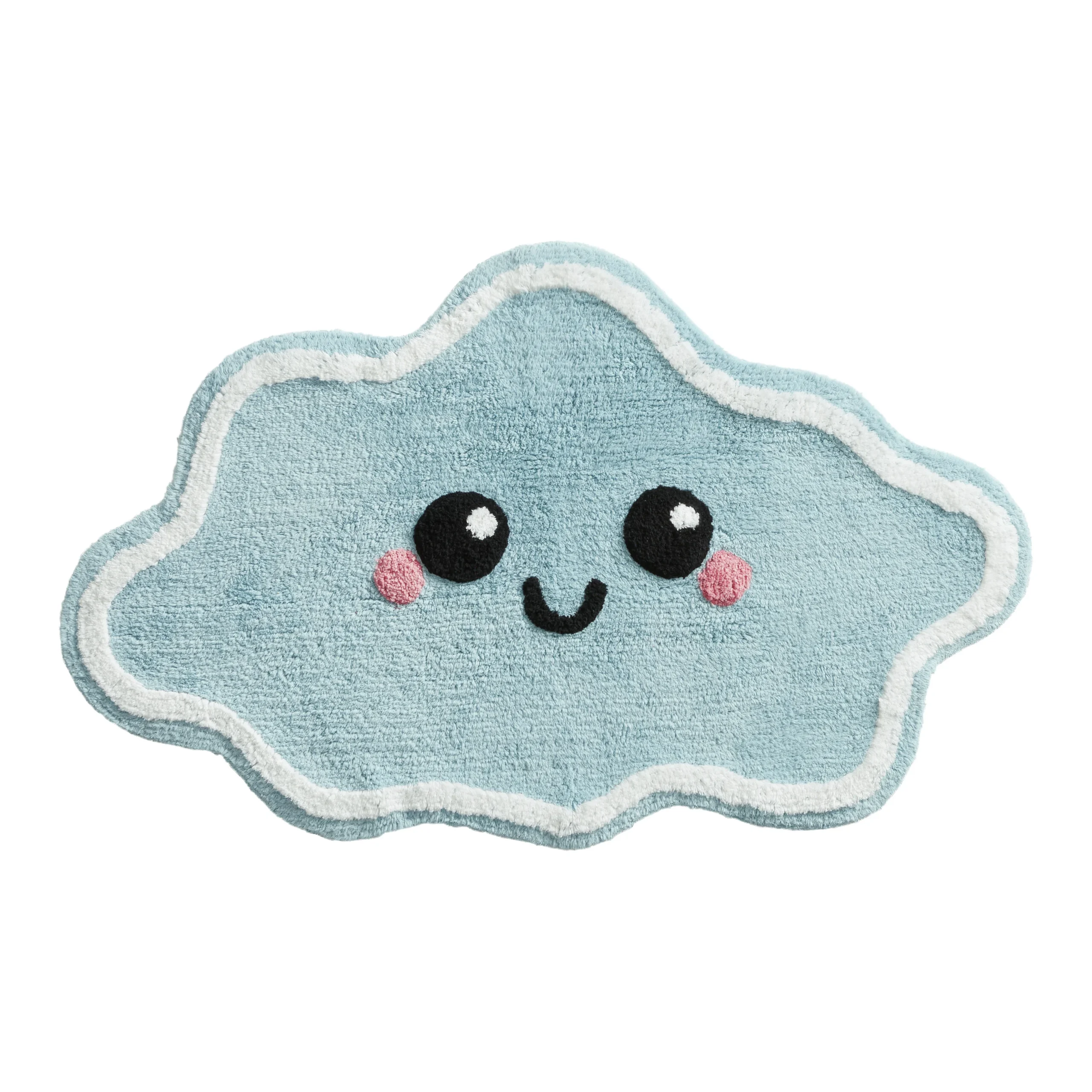 Blue Happy Cloud Shaped Bath Mat