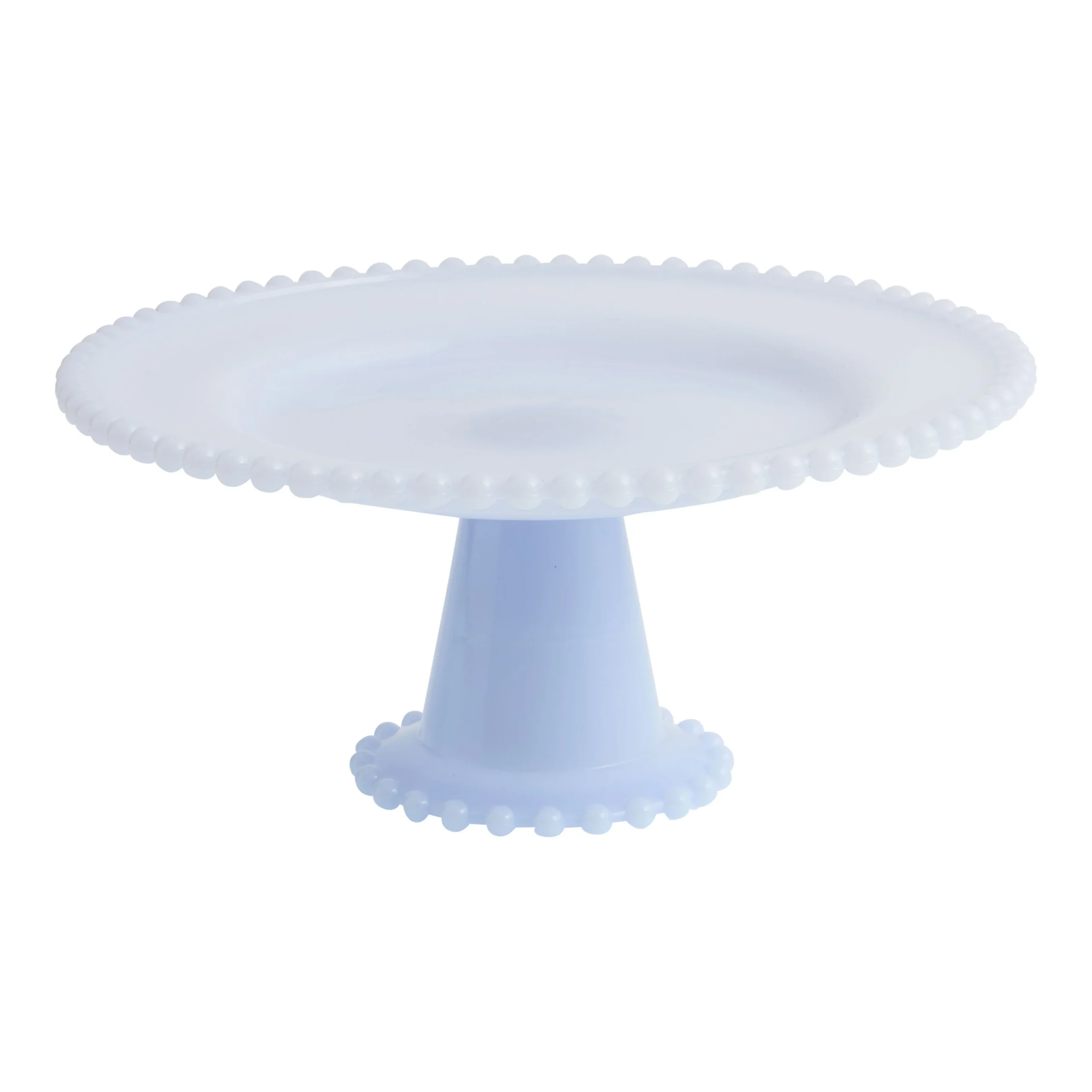 Blue Milk Glass Cake Stand