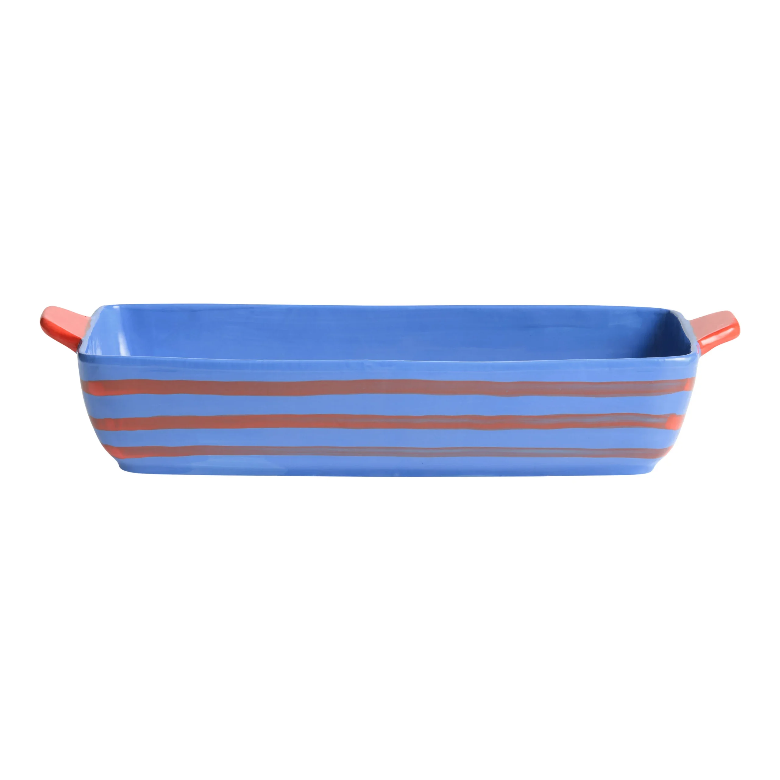 Blue Wax ResistCeramic Orange Slice Baking Dish