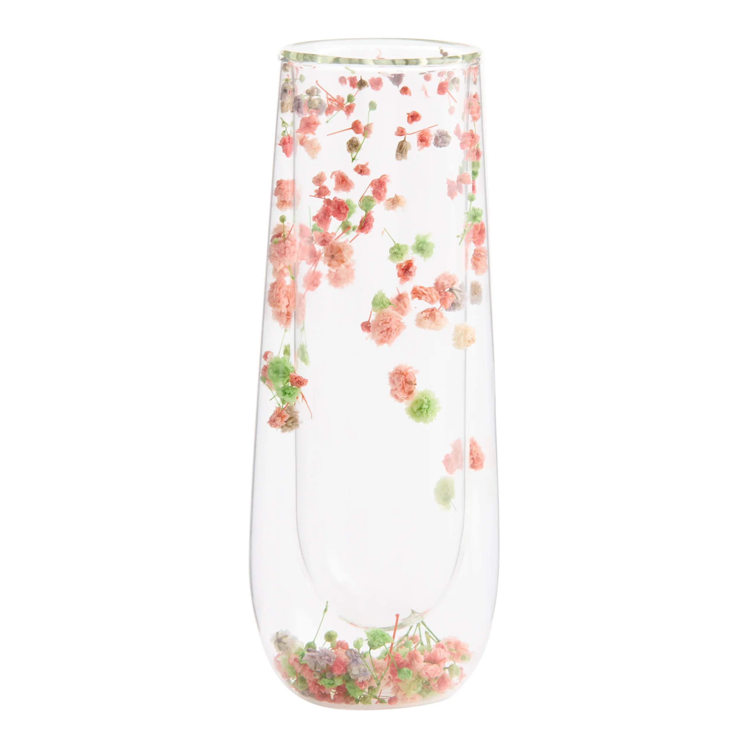 Botanica Dried Floral Double Walled Stemless Champagne Flute
