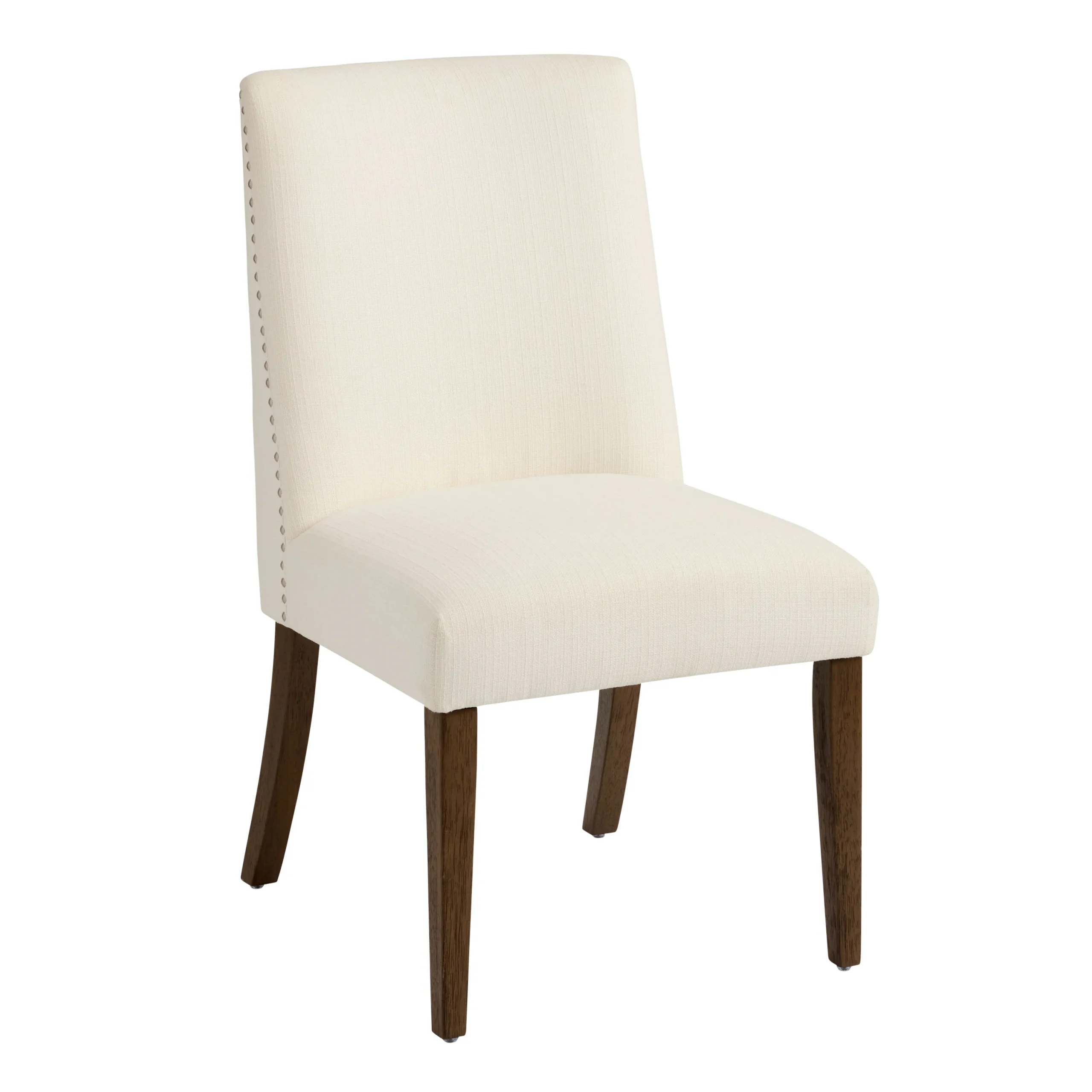 Brandy Ivory Nail Head Trim Upholstered Dining Chair