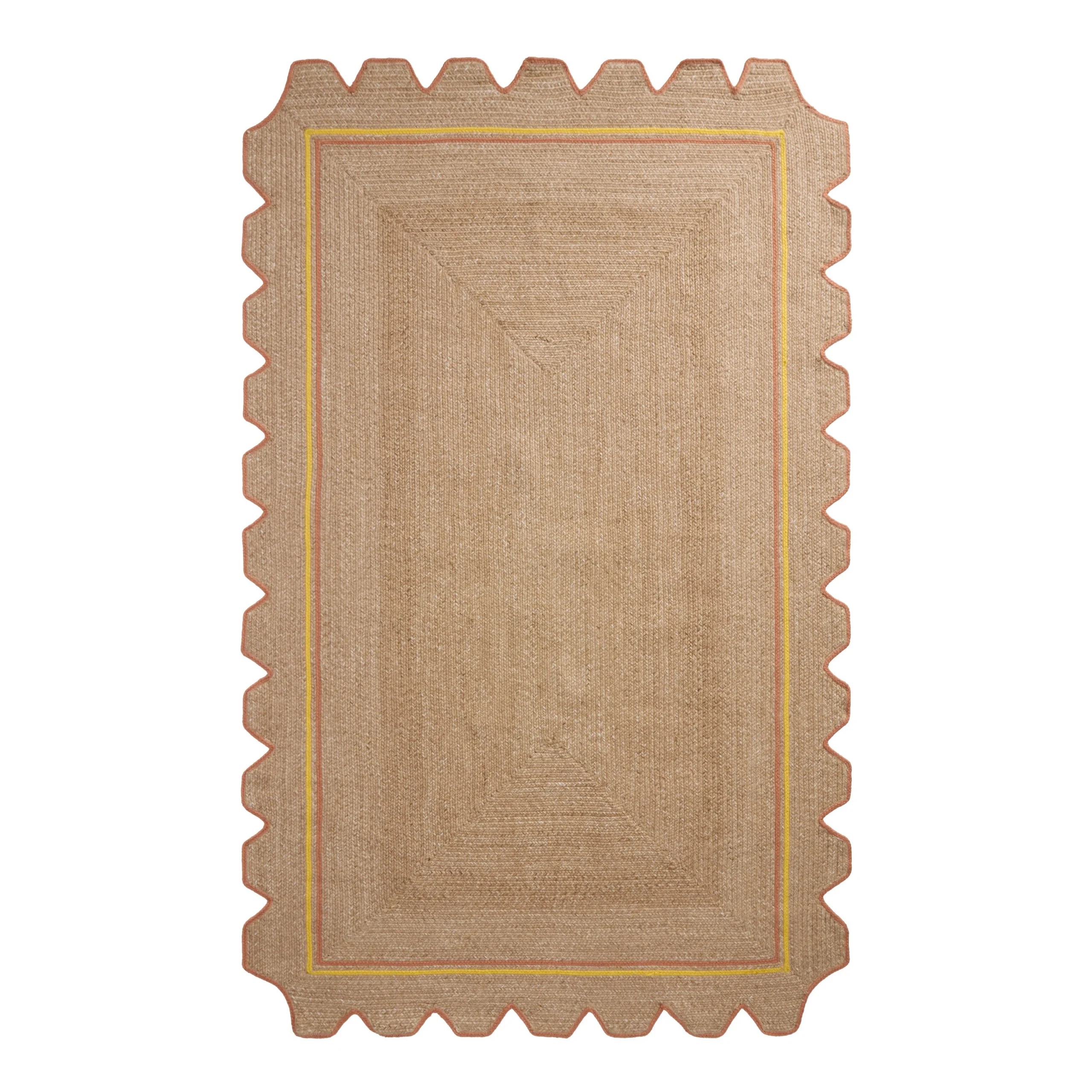 Camila Double Border Scalloped Recycled Indoor Outdoor Rug