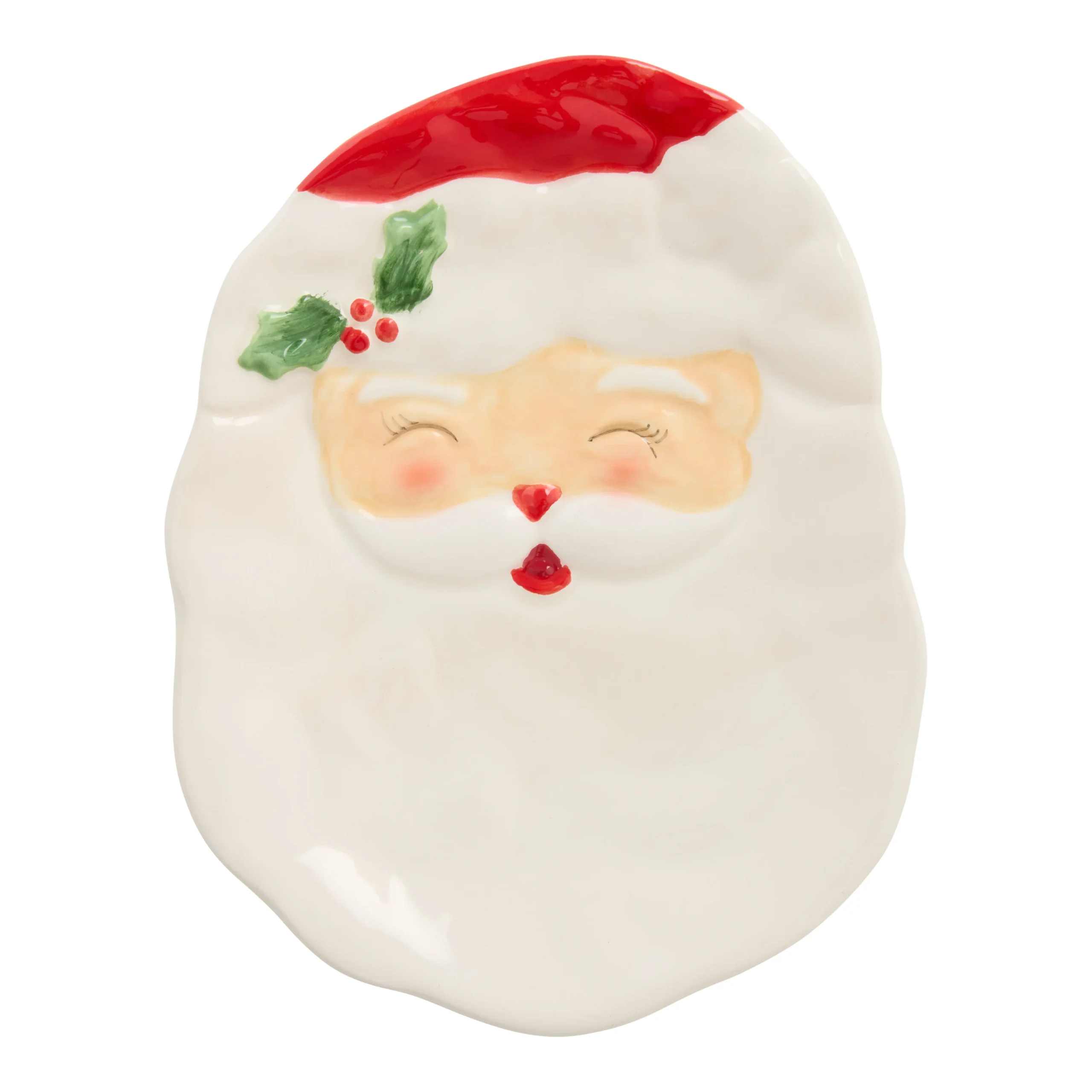 Coming to Town Santa Hand Painted Figural Appetizer Plate