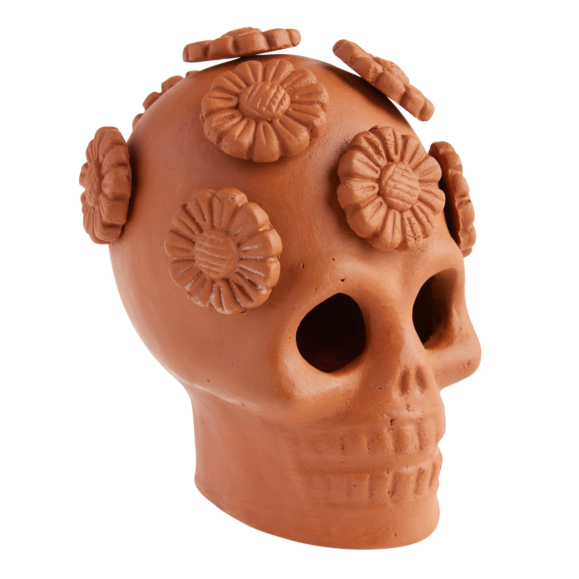 CRAFT Terracotta Dia De Los Muertos Floral Skull Decor