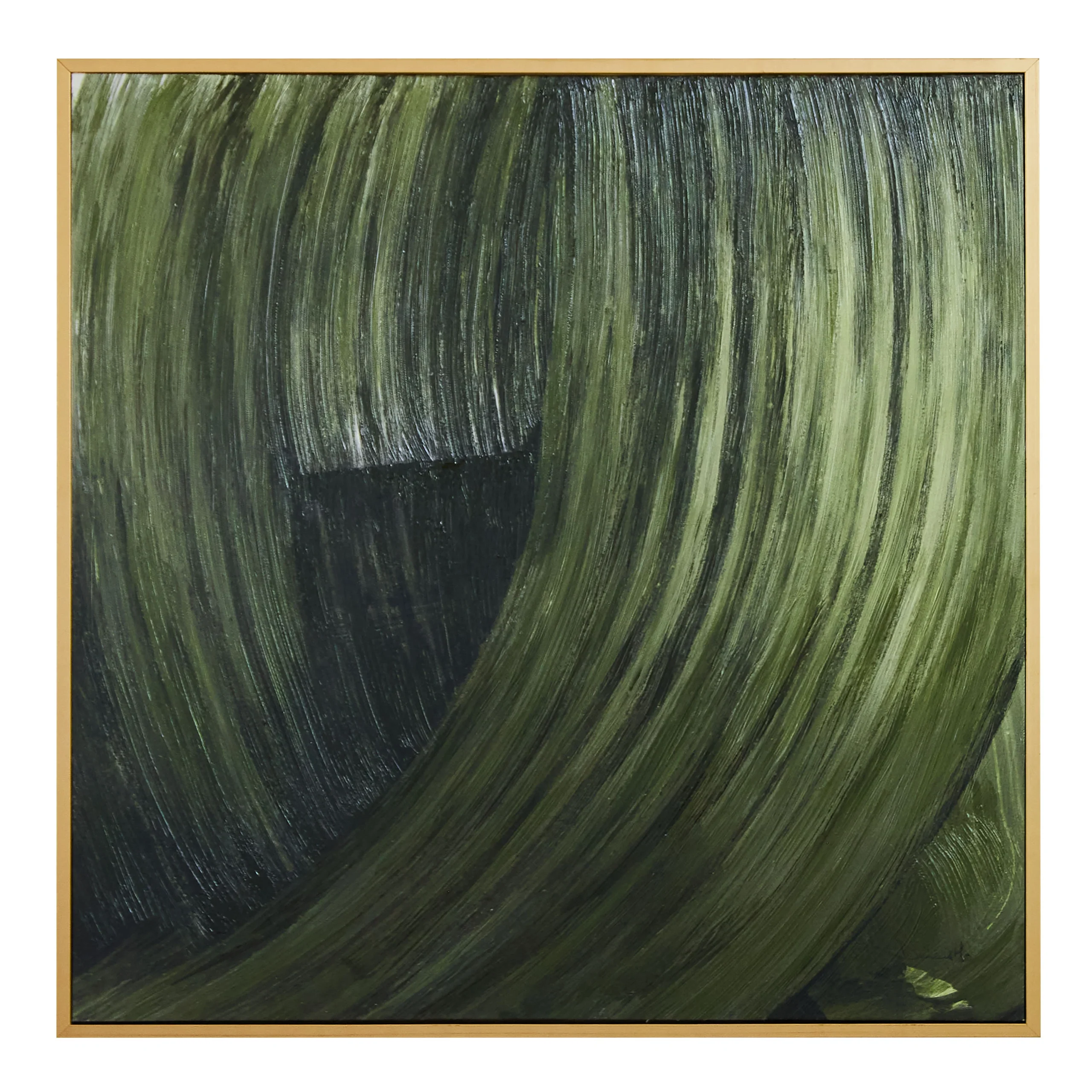 Emerald Move Abstract Framed Canvas Wall Art