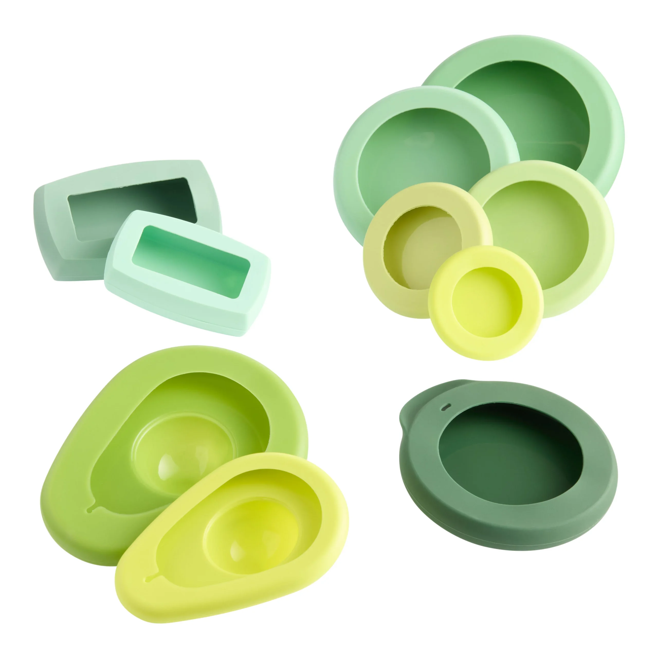 Food Huggers Avocado Green Reusable Food Savers 10 Piece Set