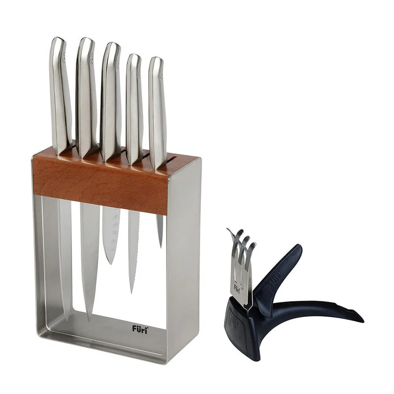 Furi Pro Stainless Steel 7 Piece Knife Block Set