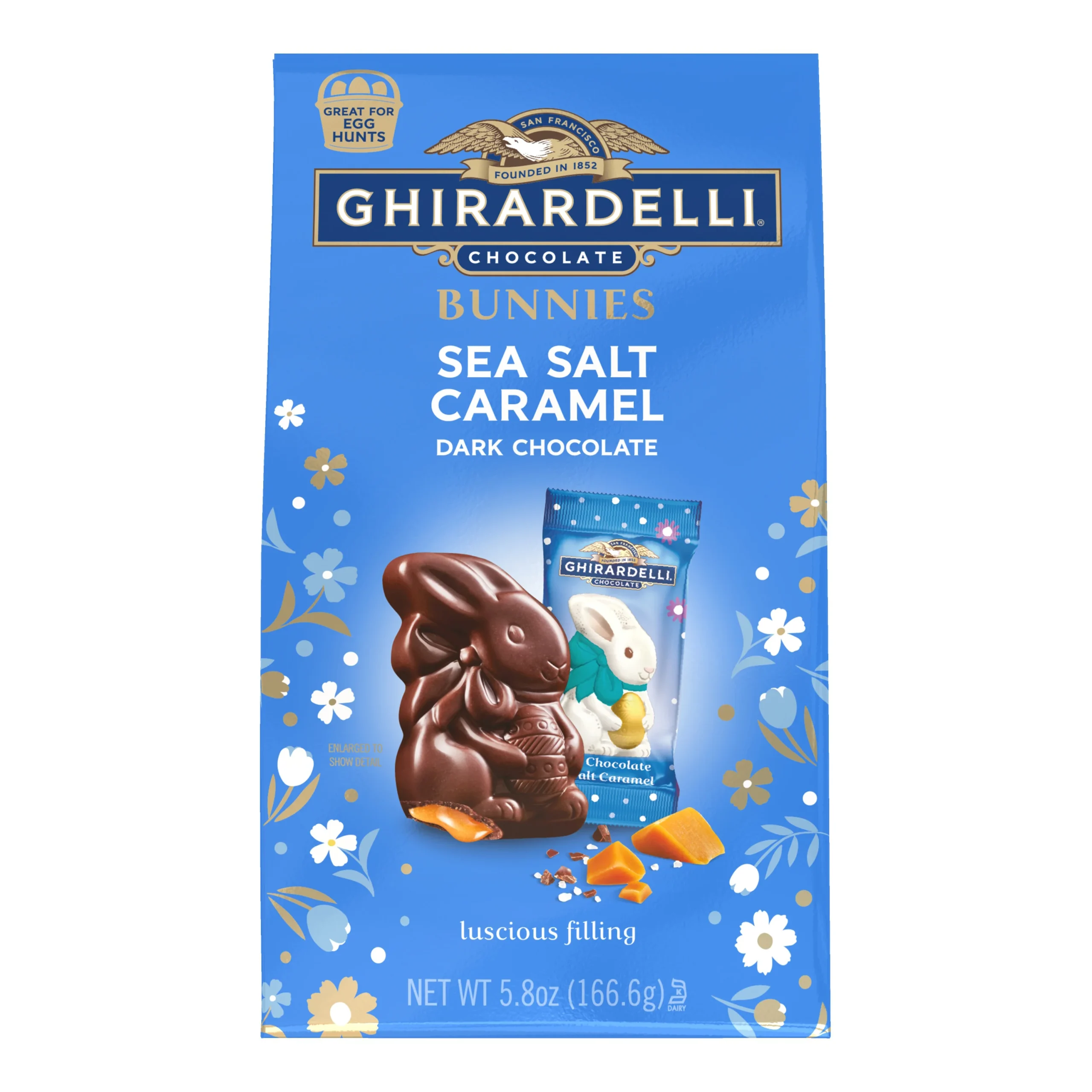 Ghirardelli Sea Salt Caramel Dark Chocolate Bunnies Bag