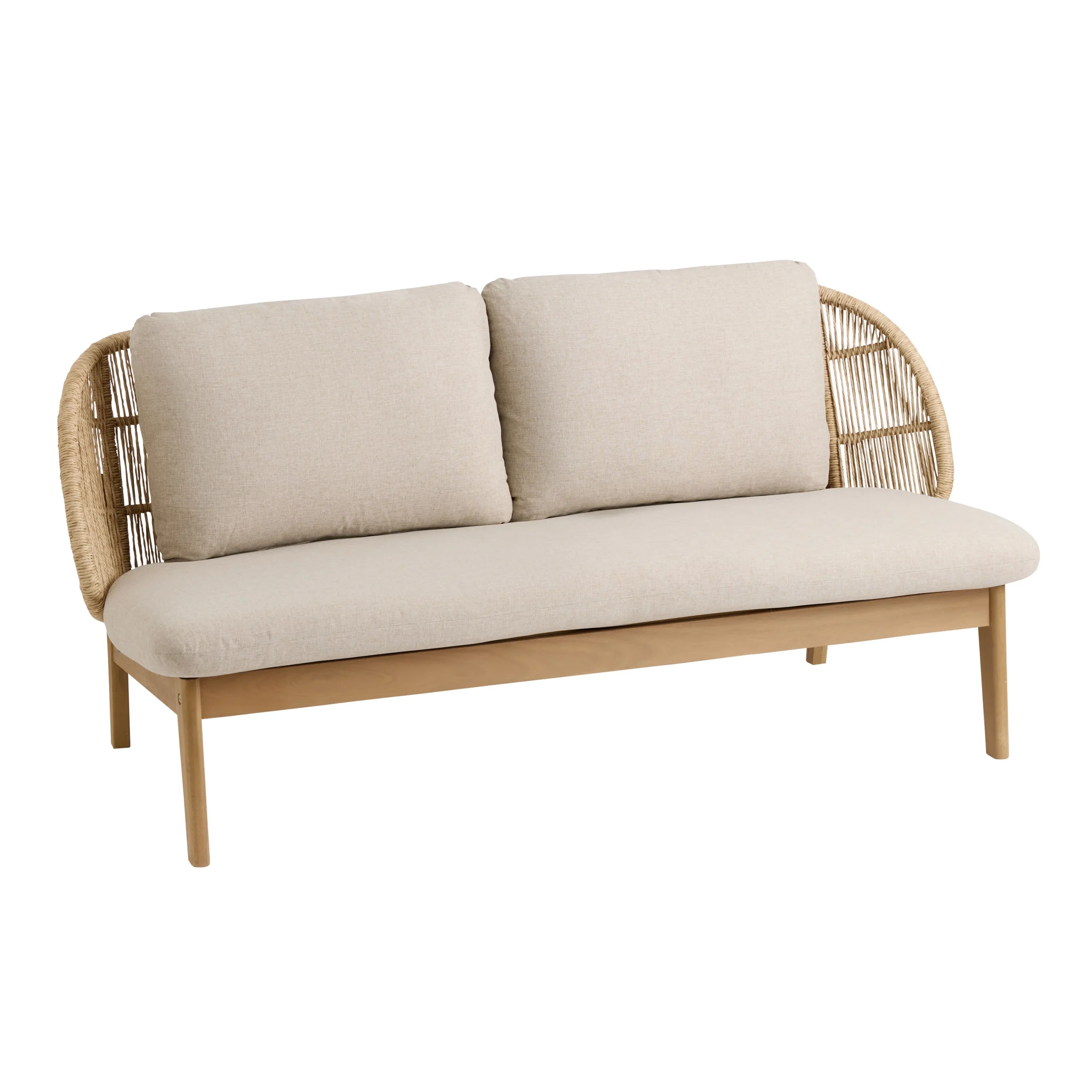 Grace Bay Eucalyptus Wood and All Weather Outdoor Loveseat