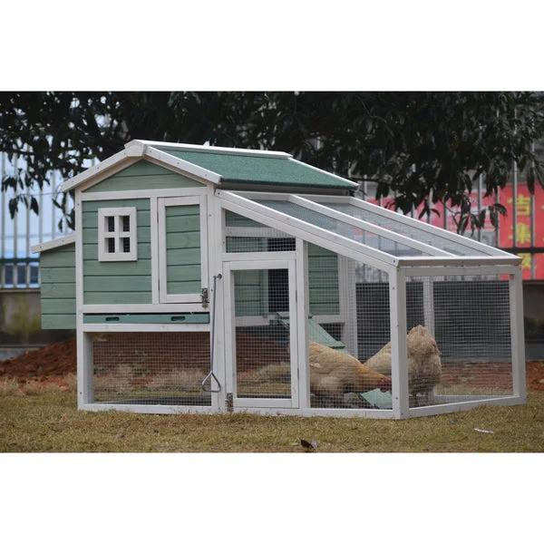 Green Large Chicken Coop Rabbit Hutch Ferret Guinea Pig Cage Hen Chook Cat Kitten House