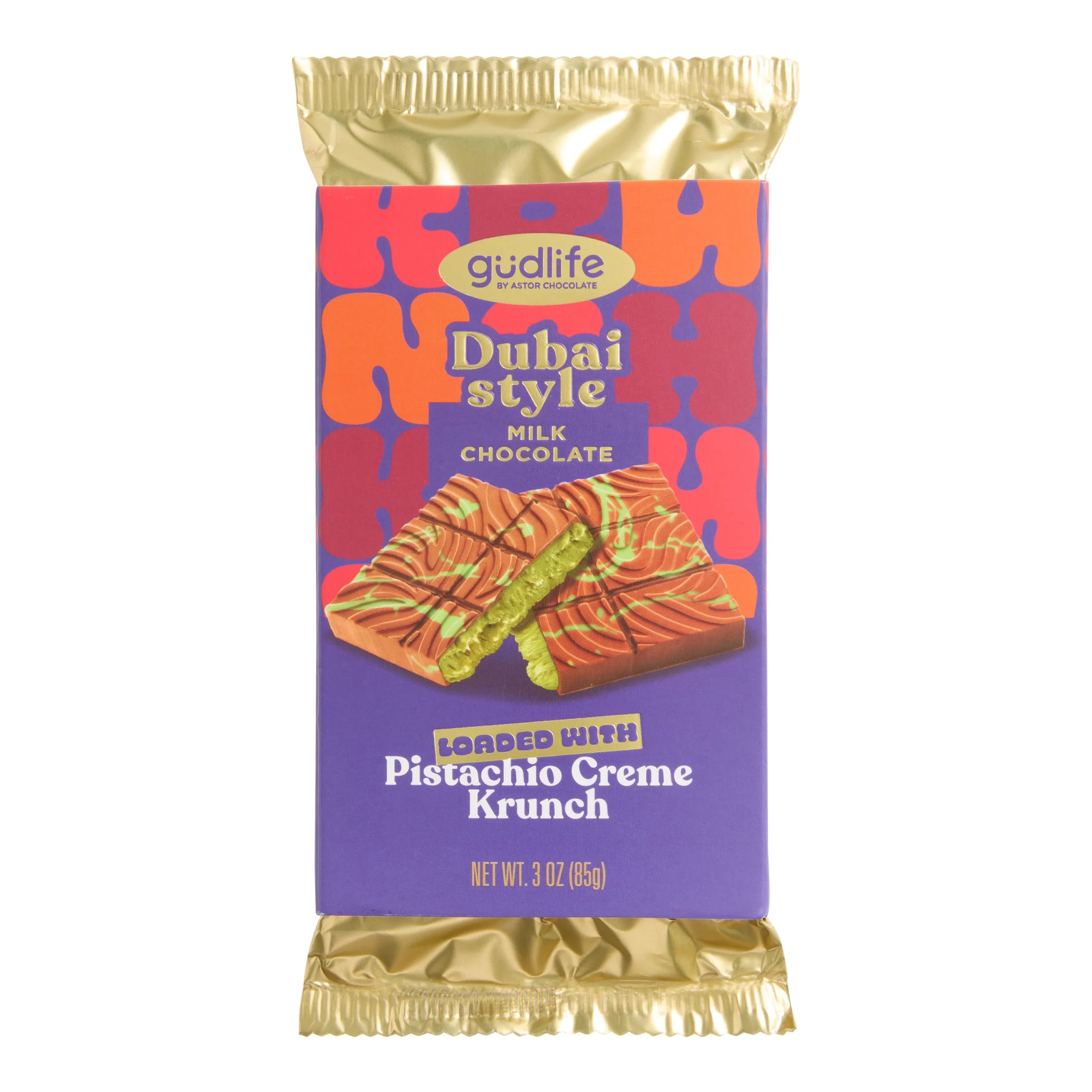 Gudlife Dubai Style Pistachio Cream Milk Chocolate Bar