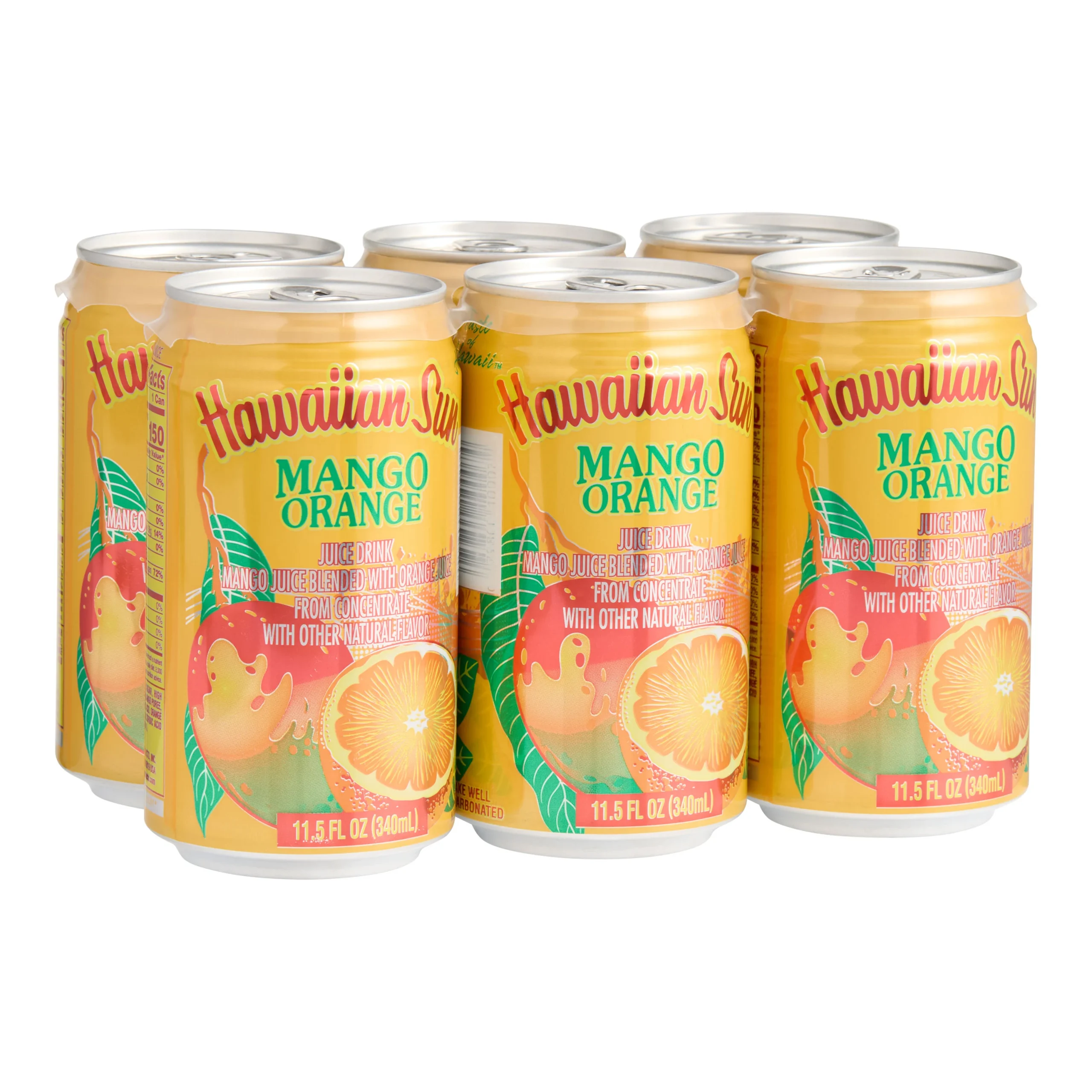 Hawaiian Sun Mango Orange Juice Drink 6 Pack