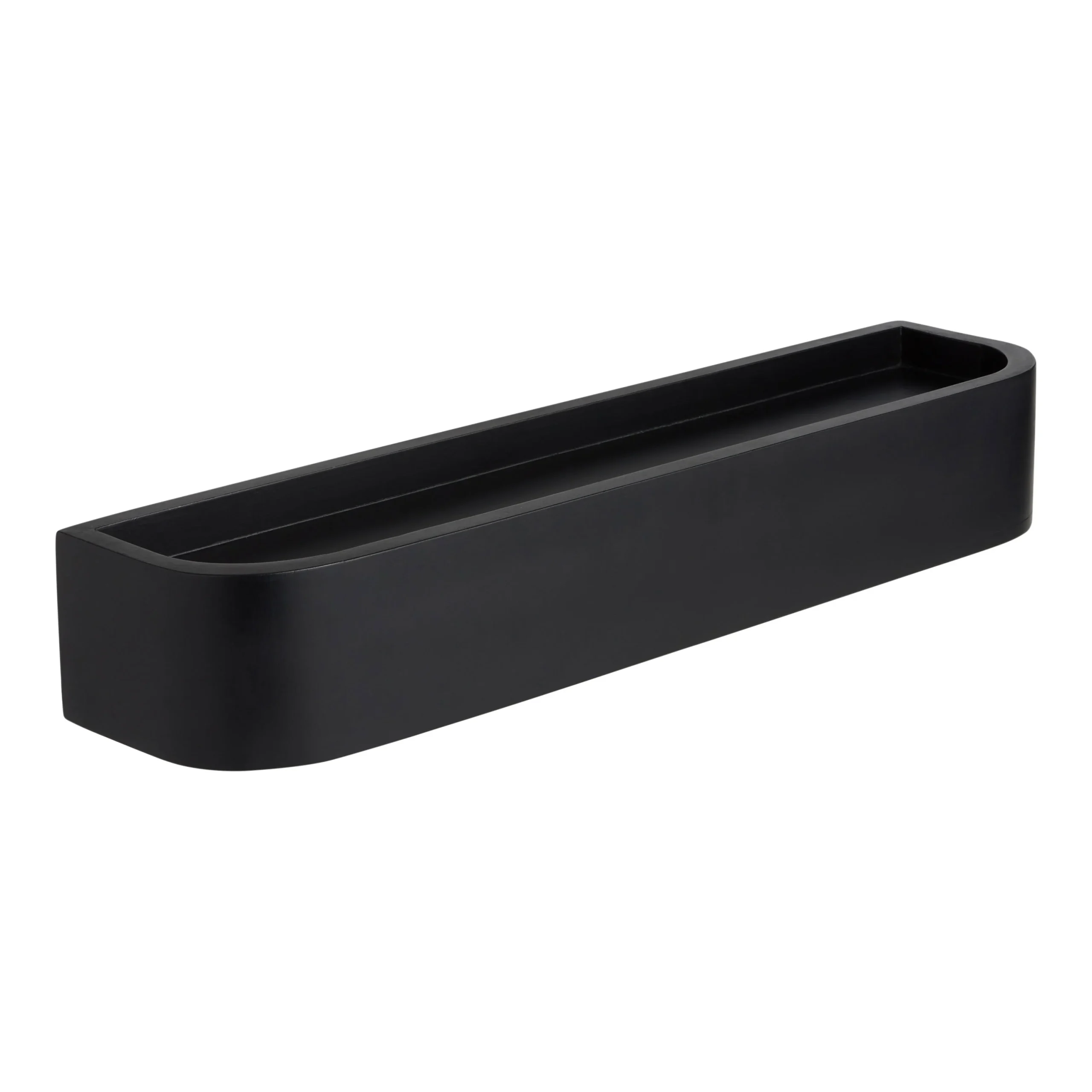 Kash Black Mango Wood Recessed Floating Wall Shelf
