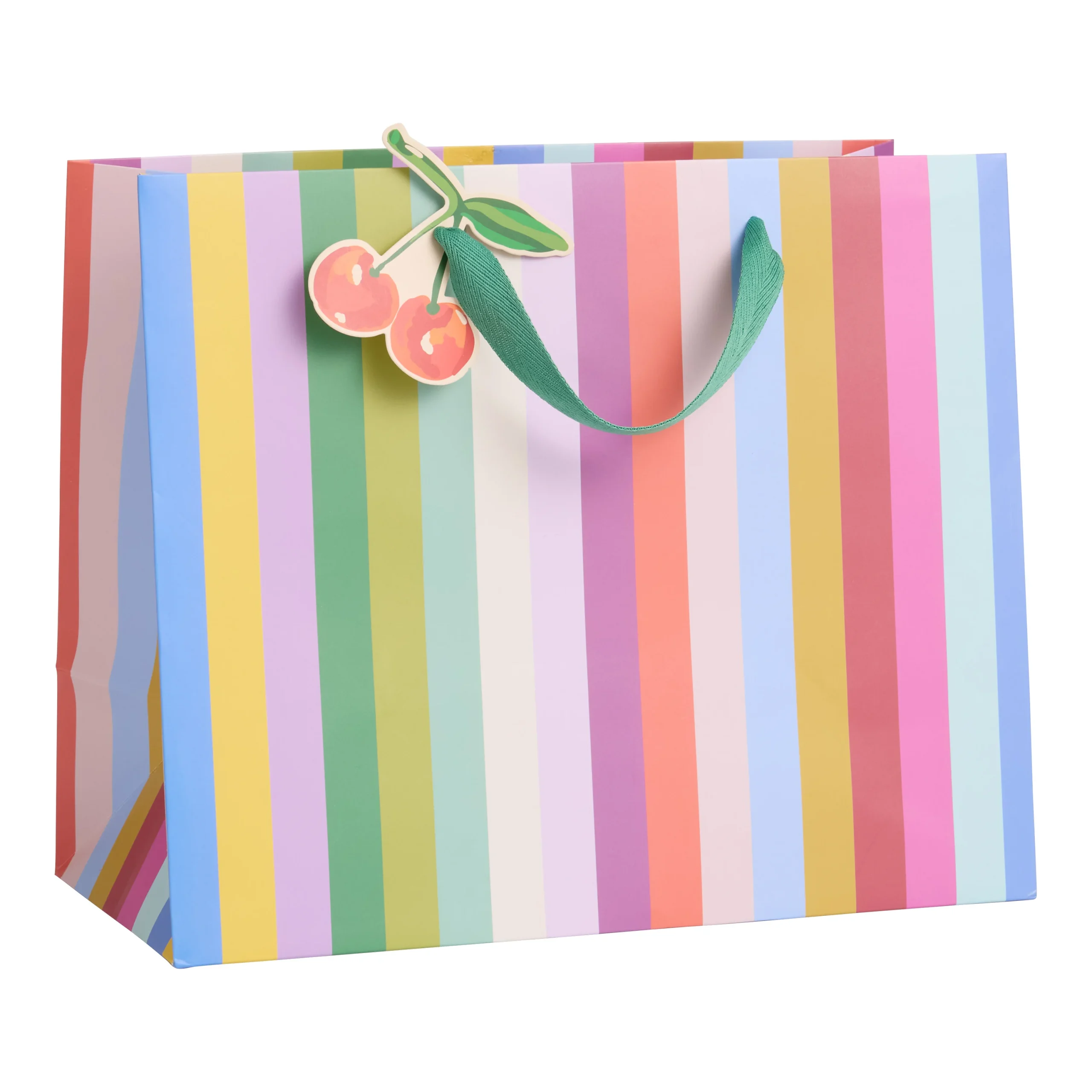 Large Farmers Market Rainbow Stripes Gift Bag
