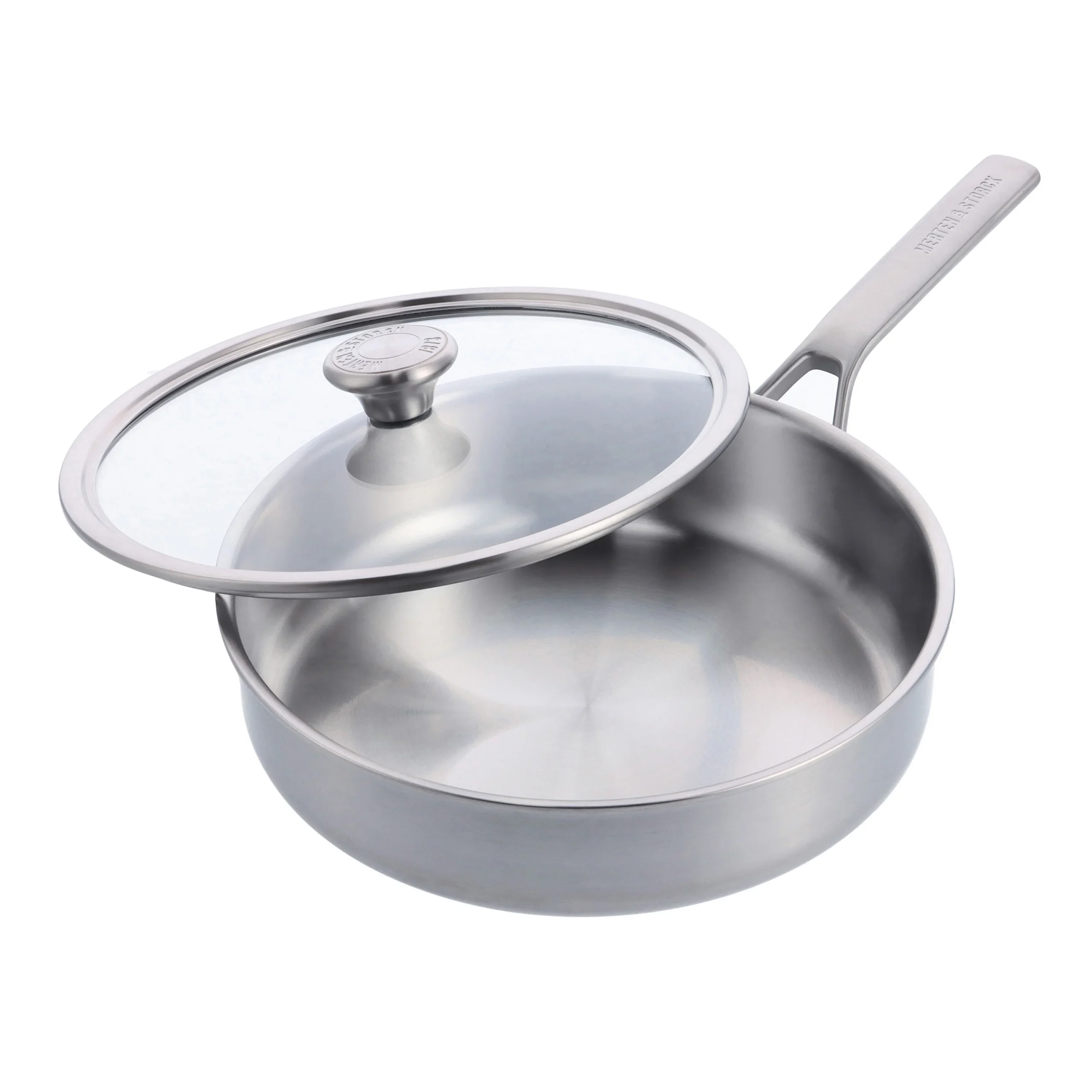 Merten & Storck Tri Ply Stainless Steel Saute Pan with Lid