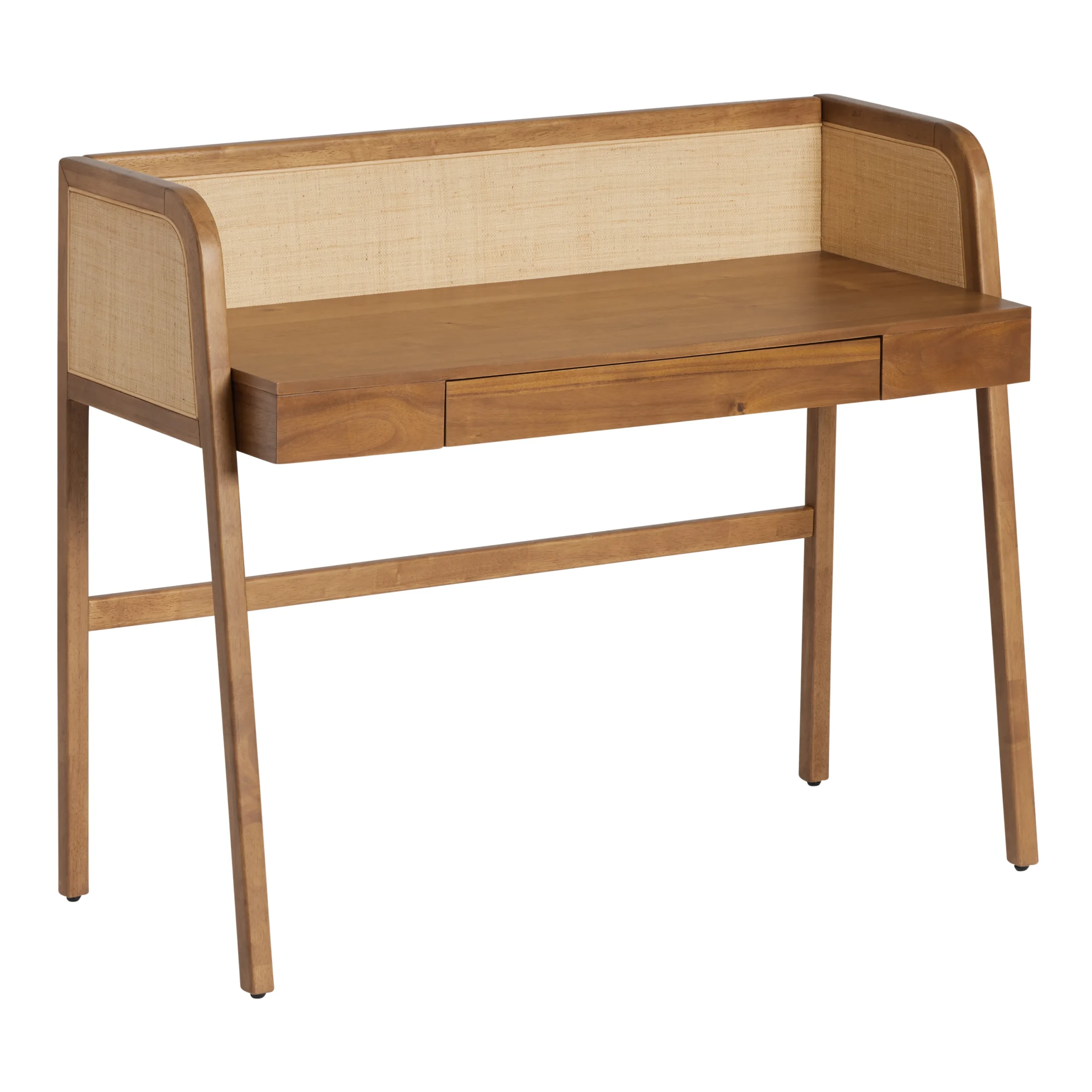 Nadya Warm Chestnut and Cane Gallery Desk