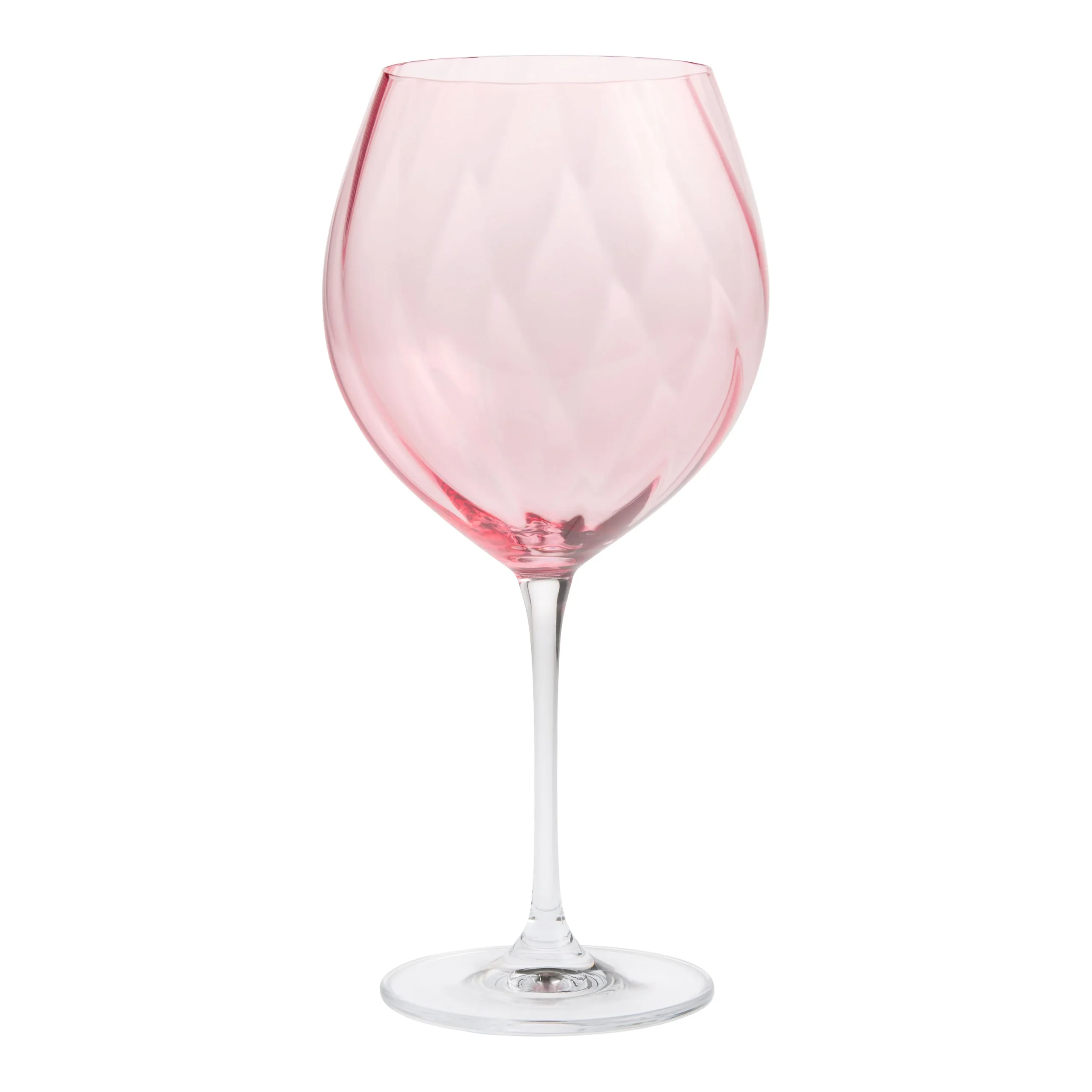 Natalia Pink Ribbed Red Wine Glass