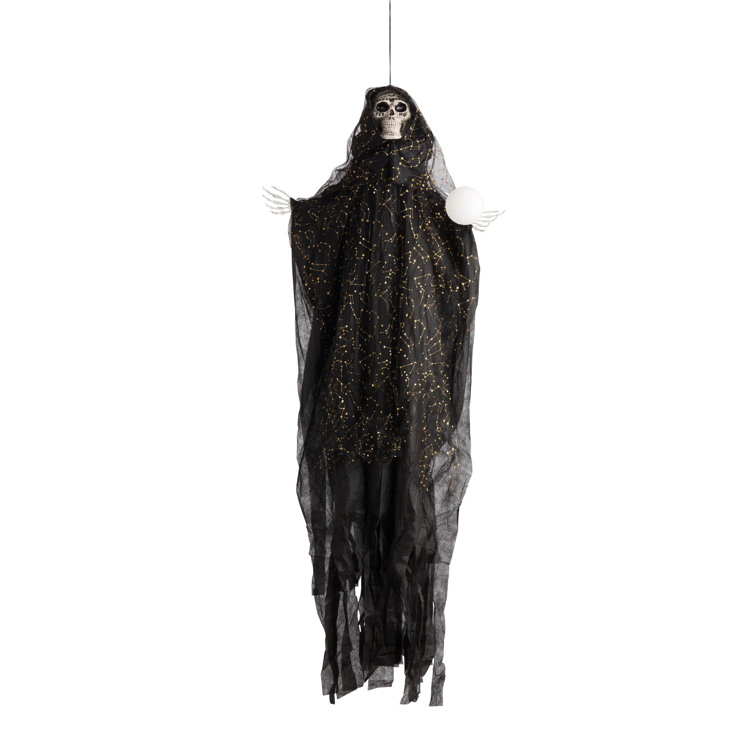 Ouija Board Skeleton with Crystal Ball LED Halloween Hanging Decor