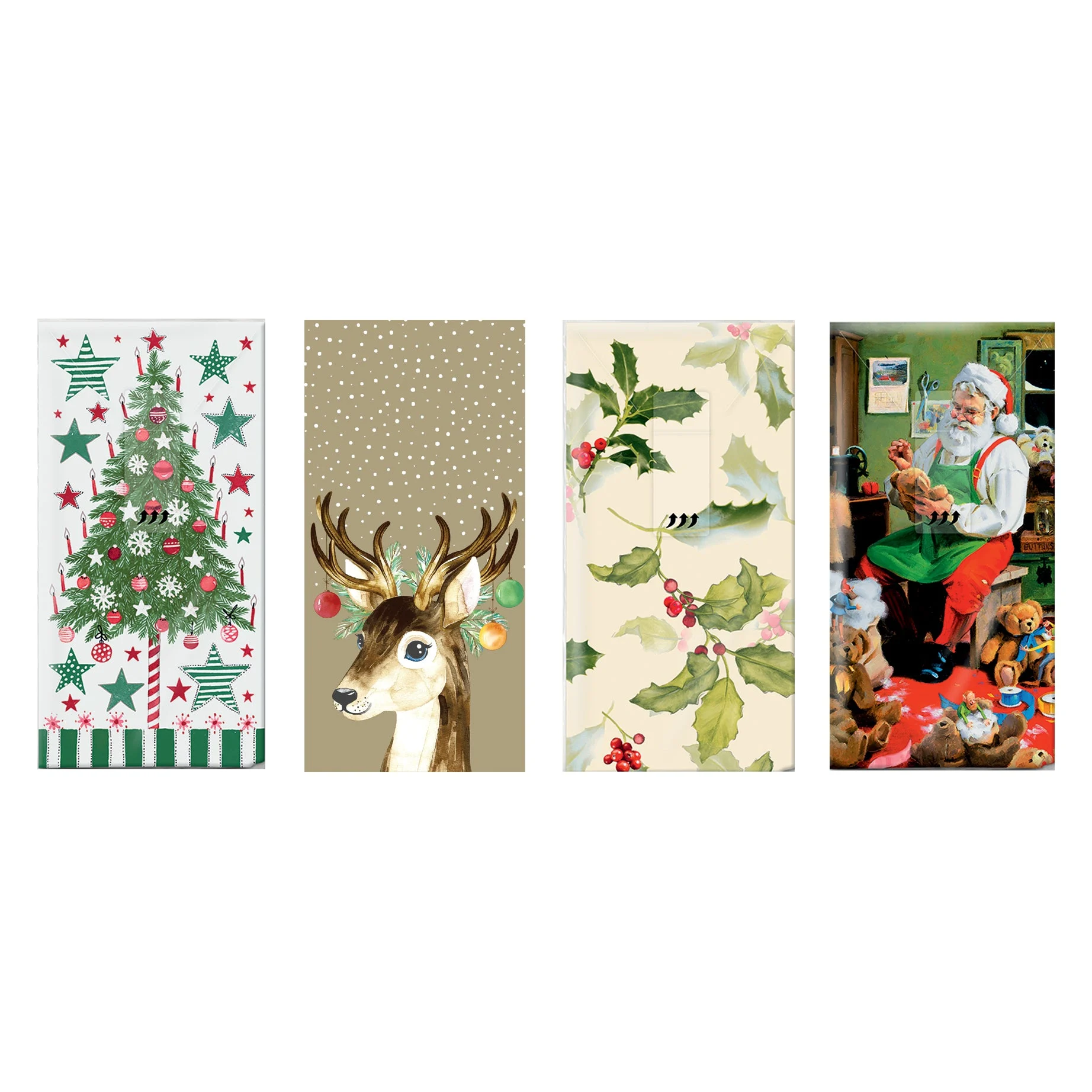 Paper+Design Green Christmas Hanky Pocker Tissue Pack