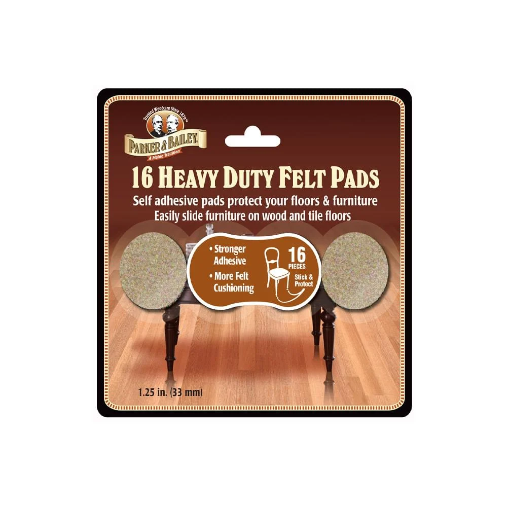 Parker & Bailey Heavy Duty Felt Pads - 33mm (16pc)
