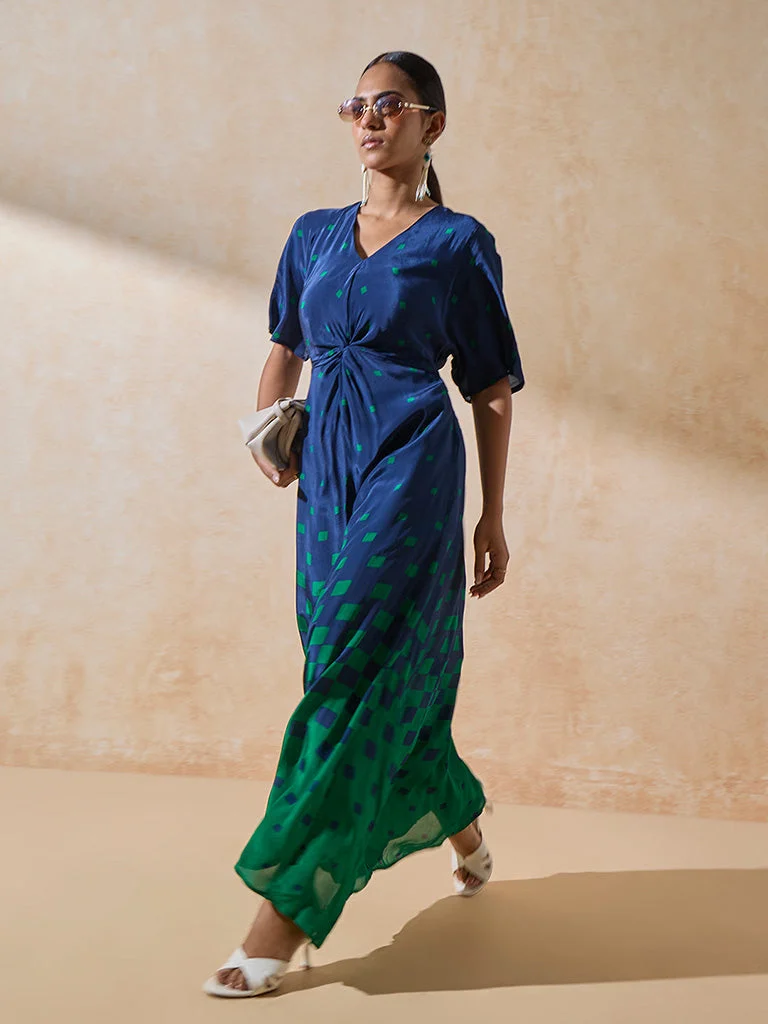 Printed Blue Kaftan
