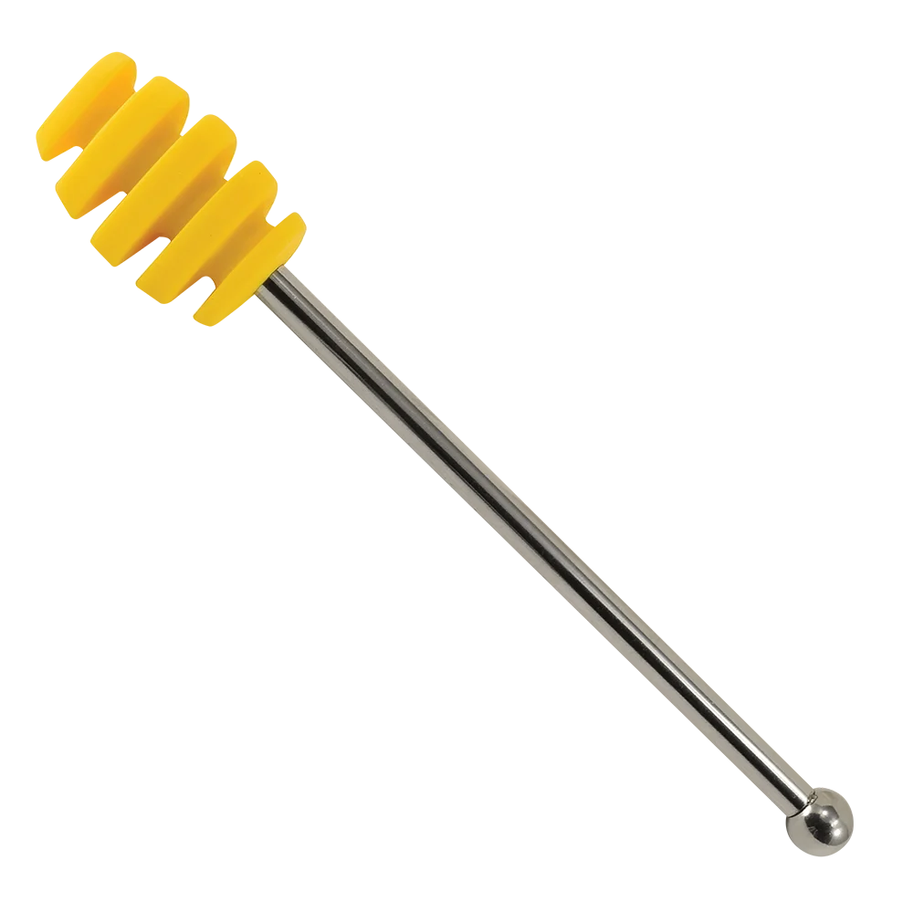 R&M Silicone Honey Dipper with Stainless Steel Handle