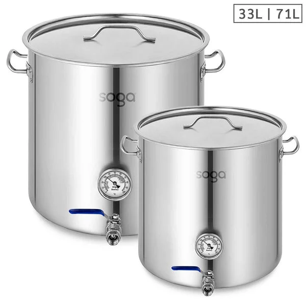 Stainless Steel Brewery Pot 33 L 71 L With Beer Valve 35 Cm 45 Cm
